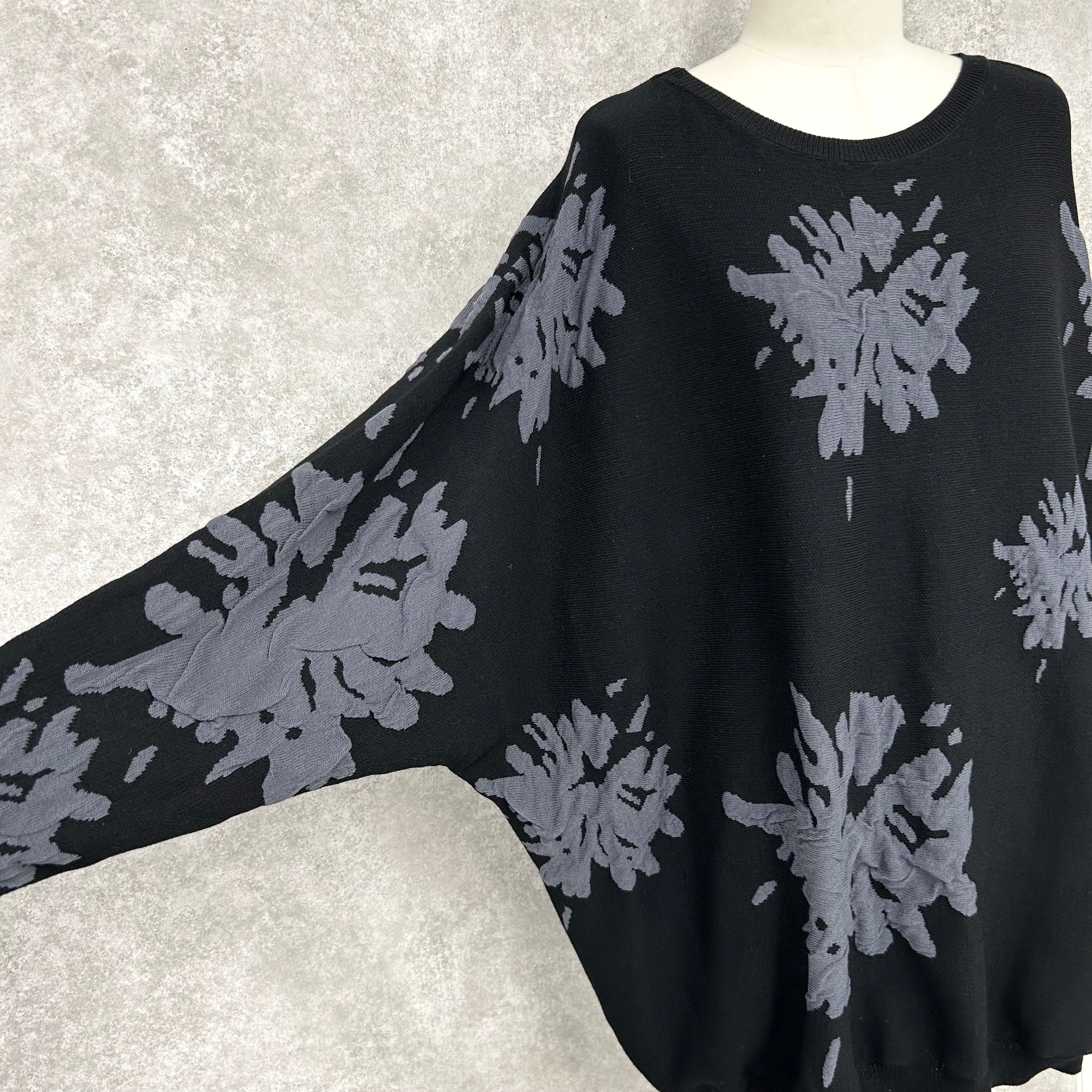 【ぞうねこオリジナル別注予約】レーヨンベースジャガードニット -ブラック- ※ハンガー納品 ※1/7〜13頃より順次発送予定