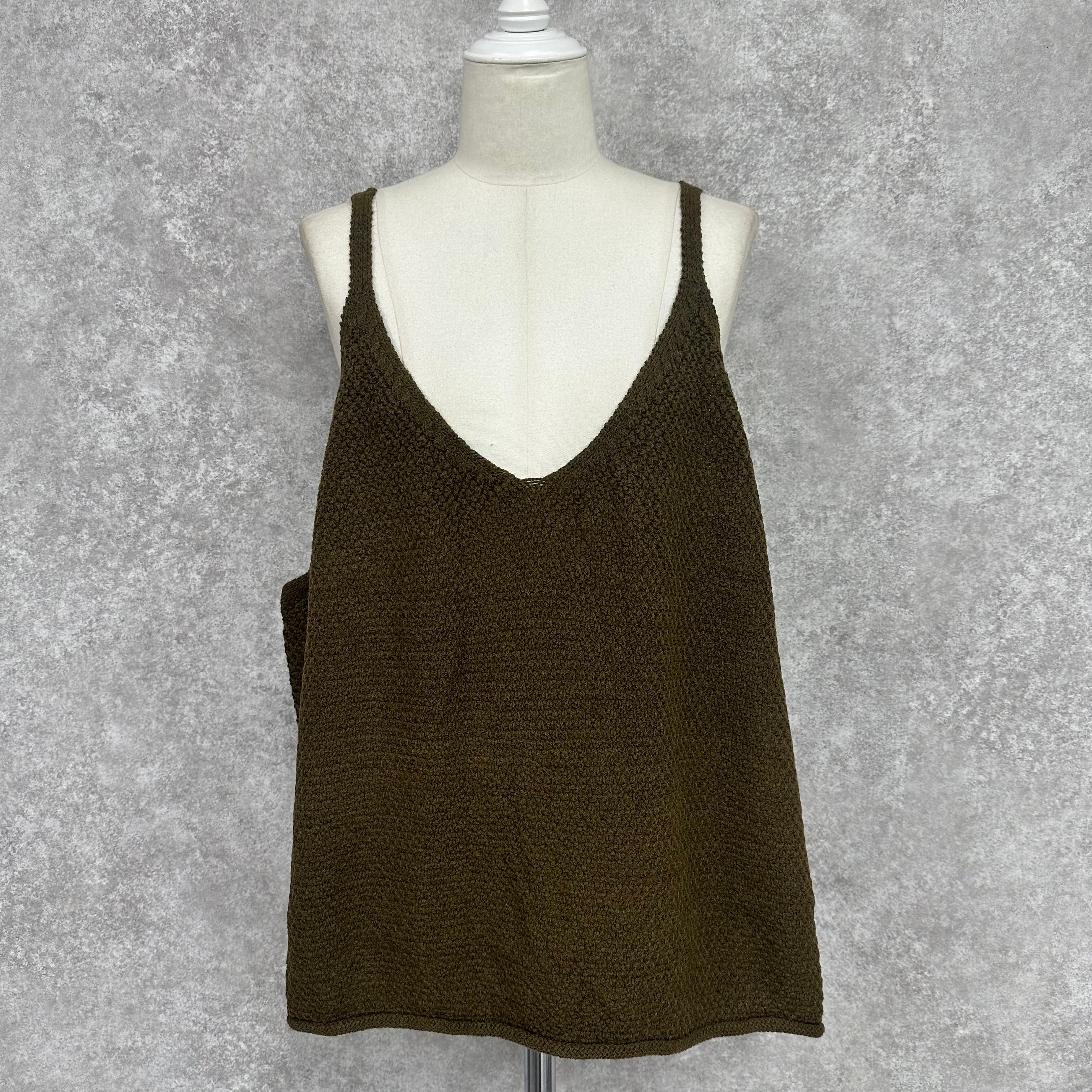 オーバーサイズニットビスチェ カーキ ※10/15-21頃より順次配送予定