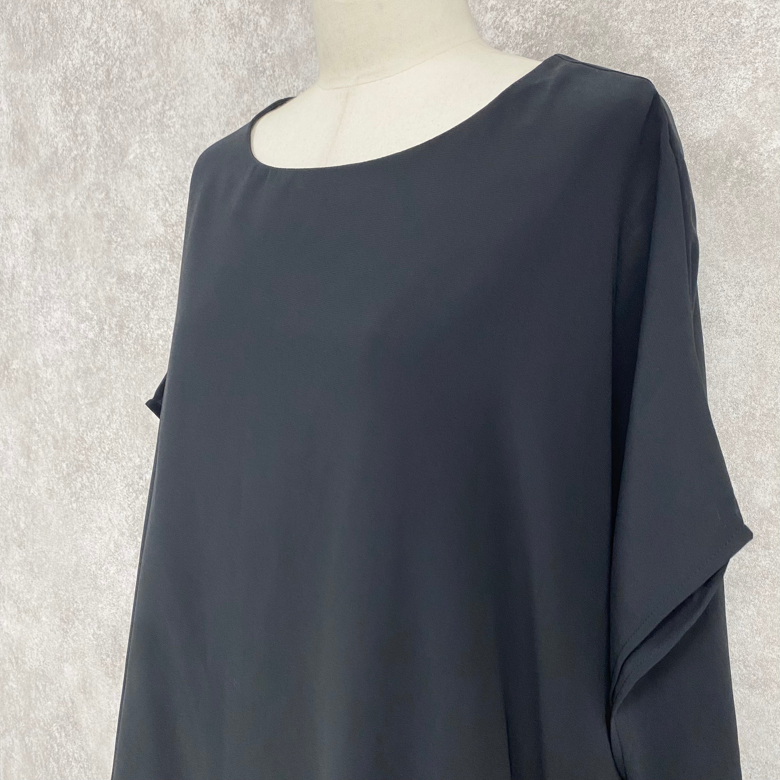 【ASYMM】MISTY CHIFFON BLOUSE -black-