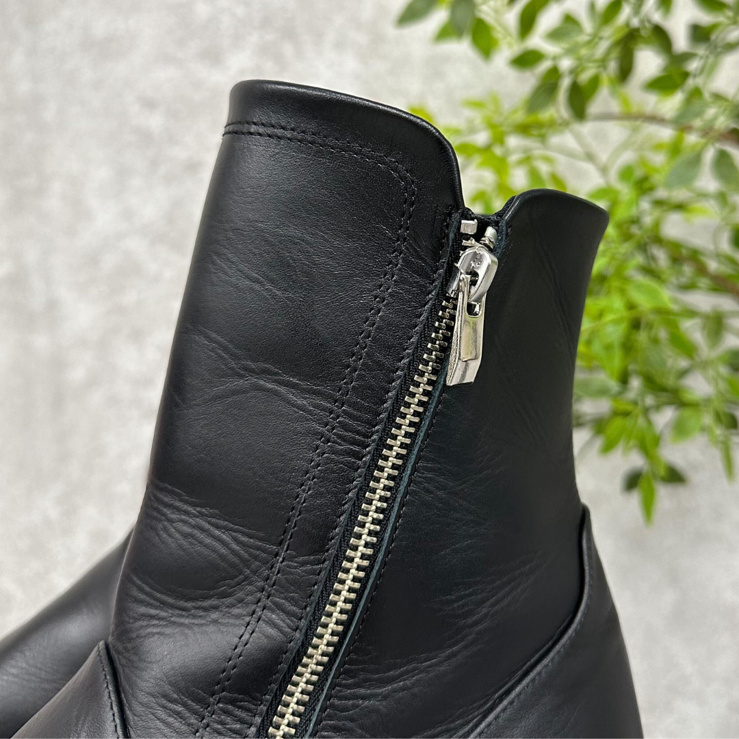 【予約販売】Wファスナーブーツ -ブラック- ※7月下旬〜8月上旬より順次発送予定