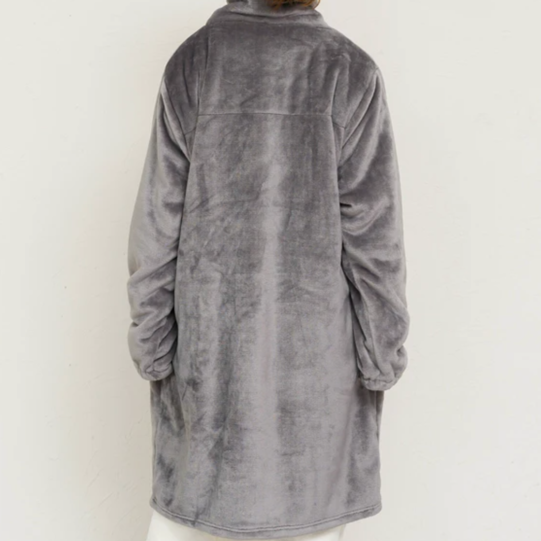 ニューマイヤー指穴付きジップアップローブ -チャコール- ※11/4-11頃より順次配送予定