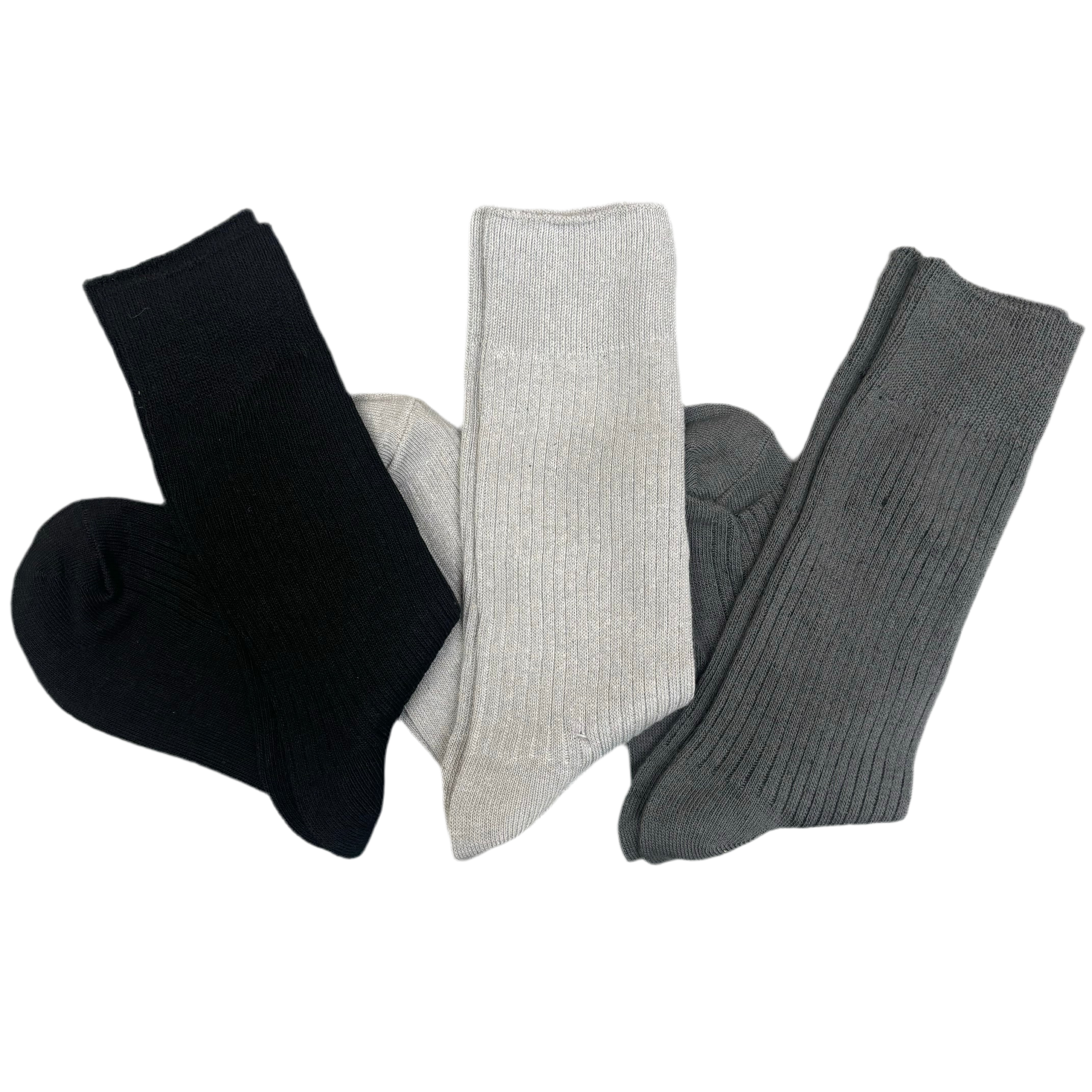 【MSX1285】メンズソックス(3足セット)ブラック×グレー×ライトグレー ※10/29-11/4頃より順次配送予定