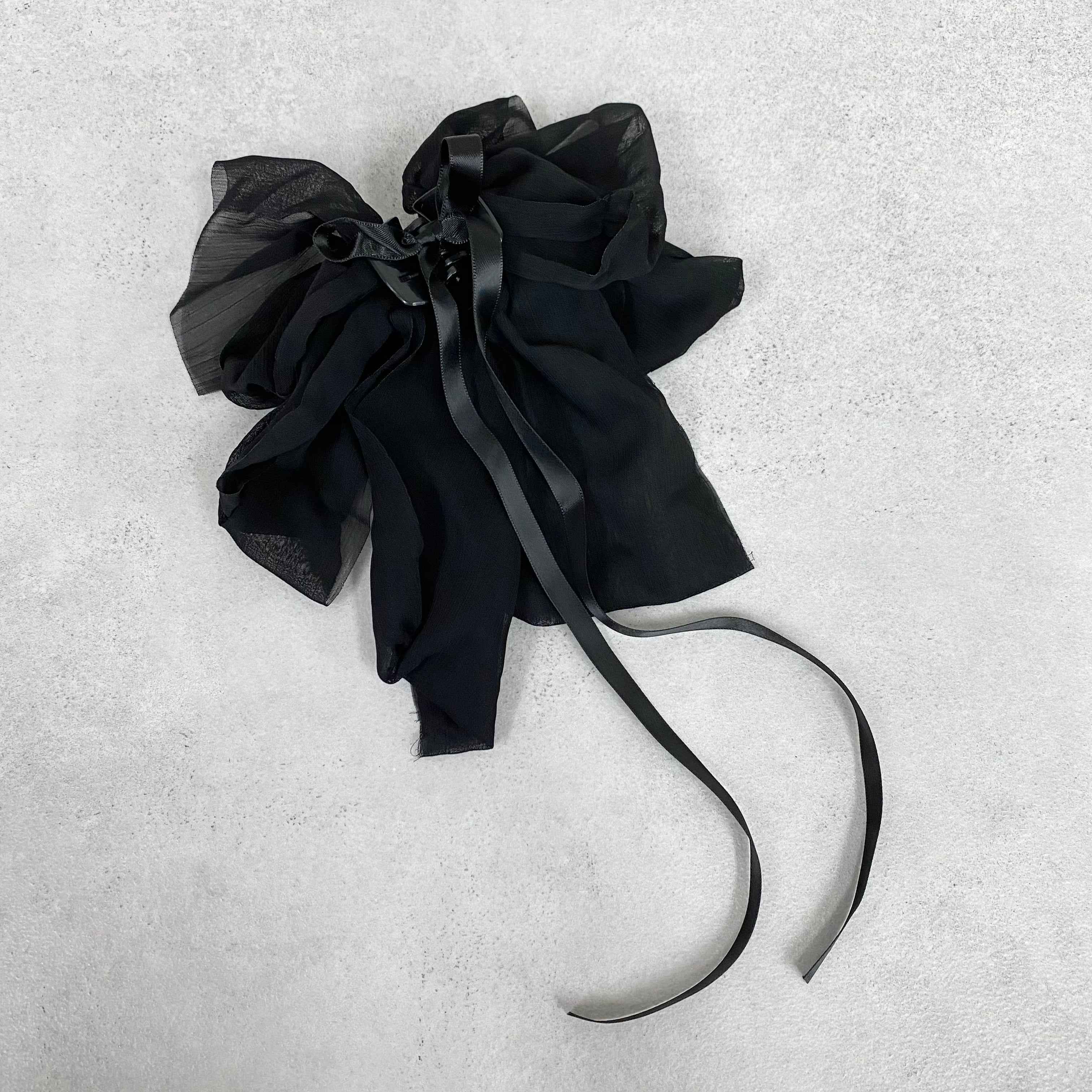 ビックリボンヘアクリップ -ブラック- ※11/5-11で発送