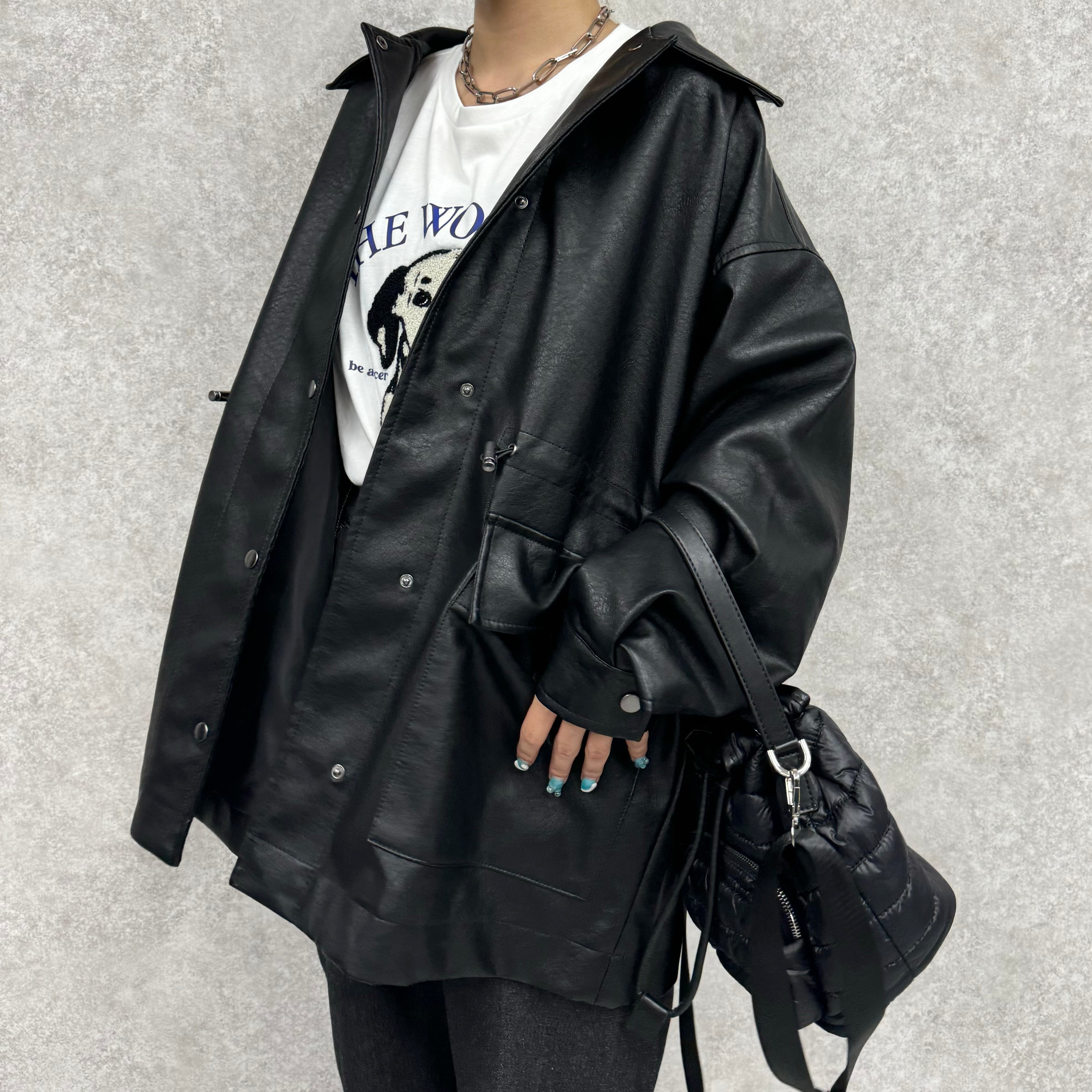 ウエストドロストカバーオールジャケット ブラック ※10/15-21頃より順次配送予定