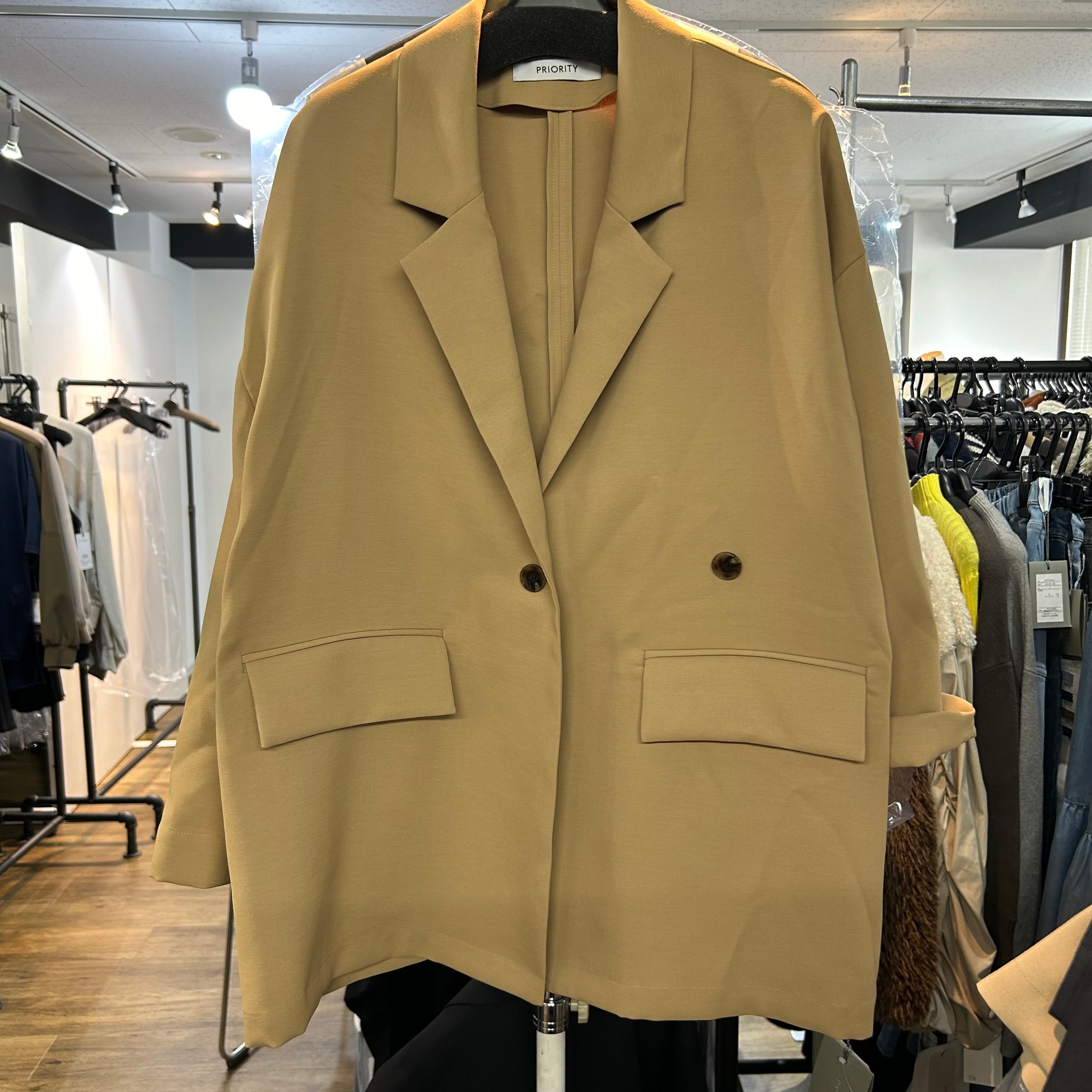 【PRIORITY】オーバージャケット ベージュ 38 ※9/3-9頃〜順次配送予定