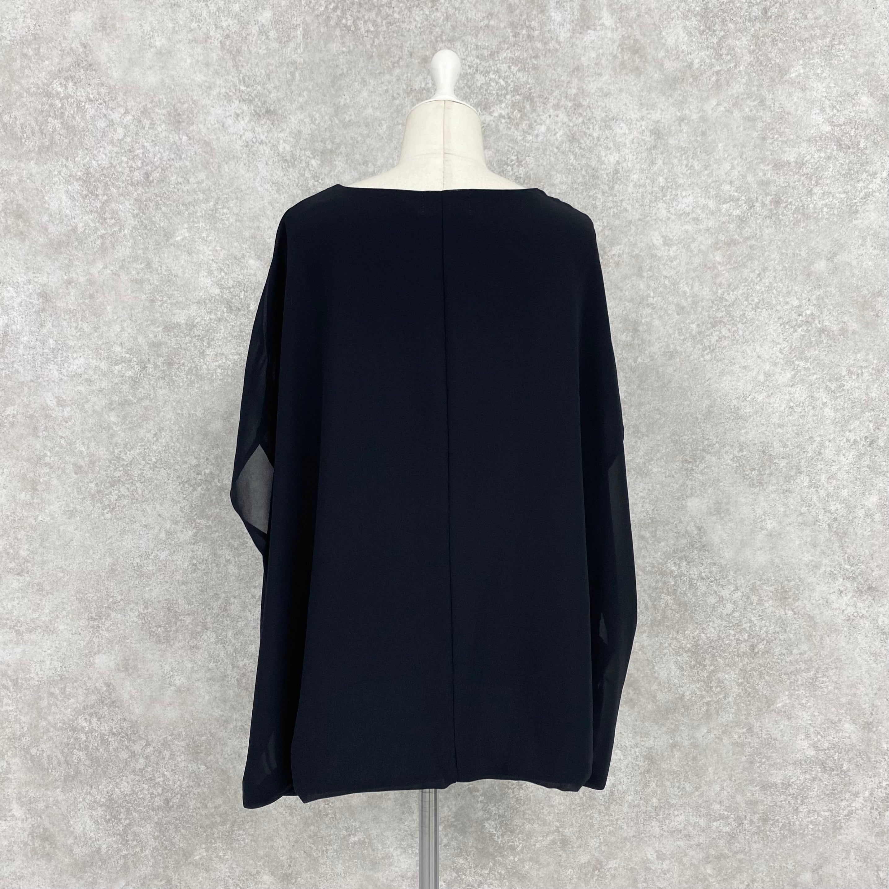 【ASYMM】MISTY CHIFFON BLOUSE -black-