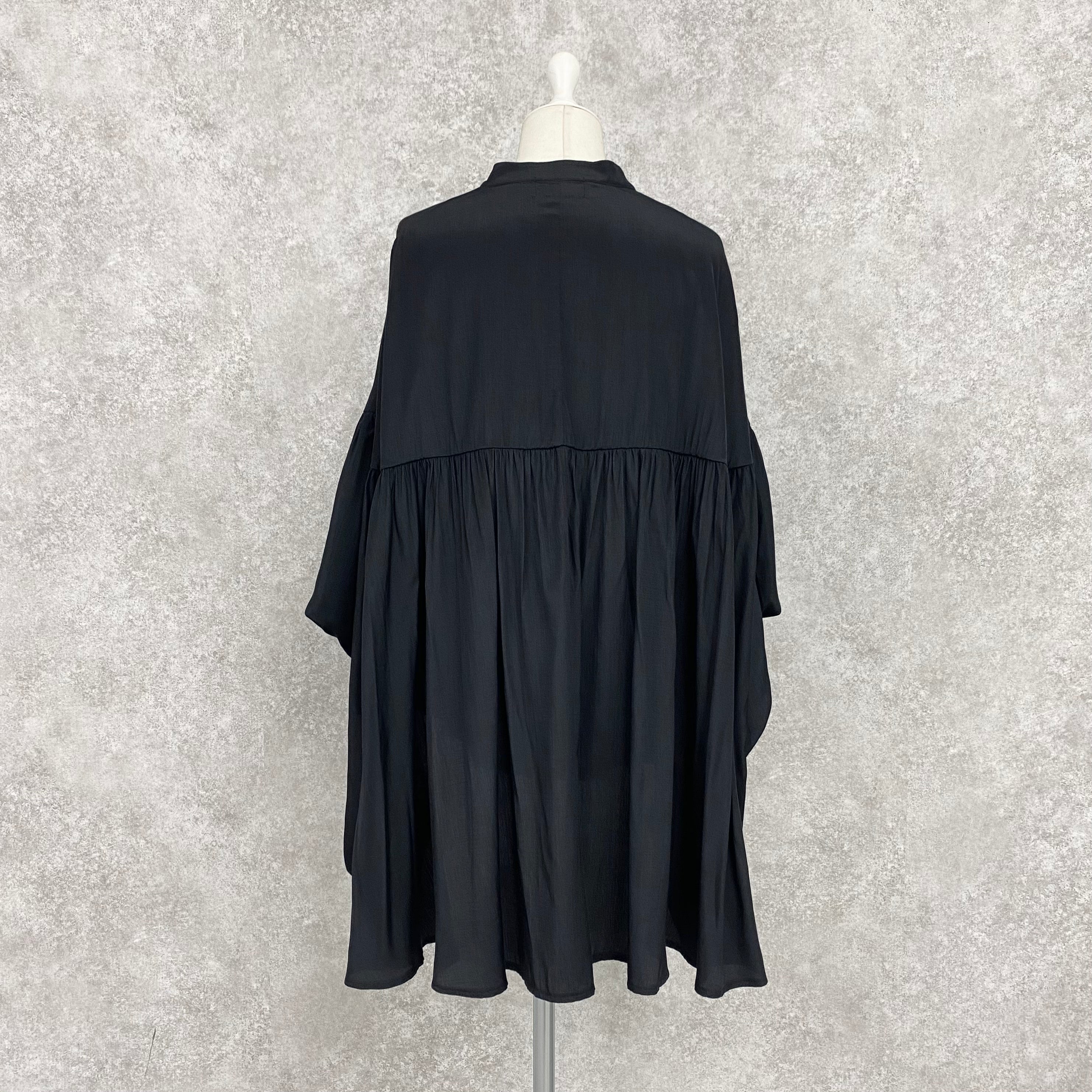 【ASYMM】COCOON FLOW SHIRT -black-