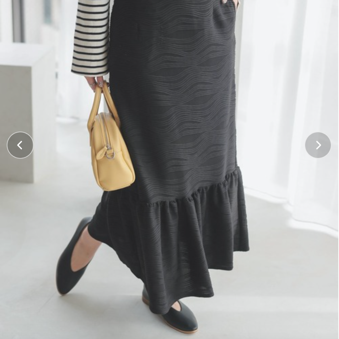 なみなみ柄マーメイドスカート -ブラック- ※10/29〜11/4より順次配送