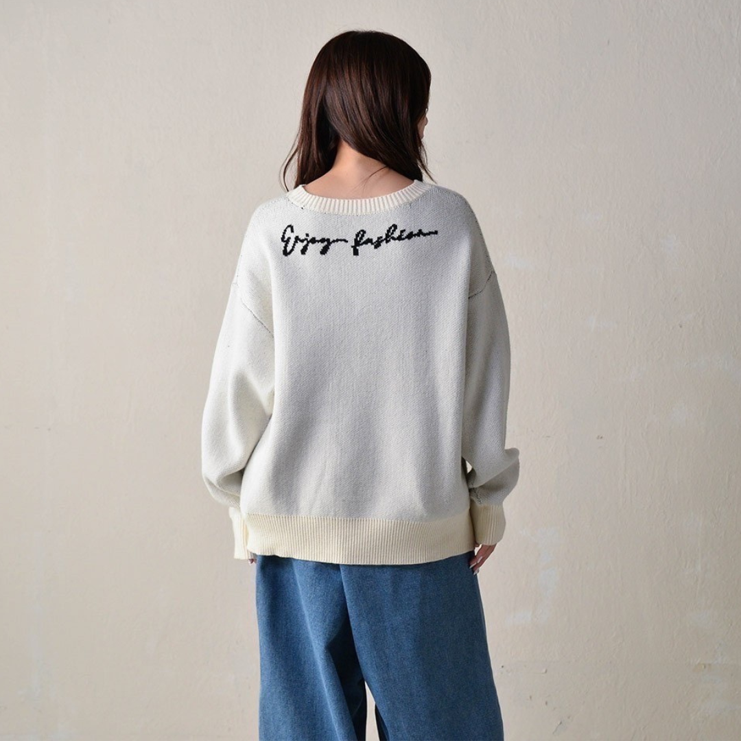 【予約】【HAPPYFACE】EMMA フェイスニット -ホワイト- ※11月中旬納品予定