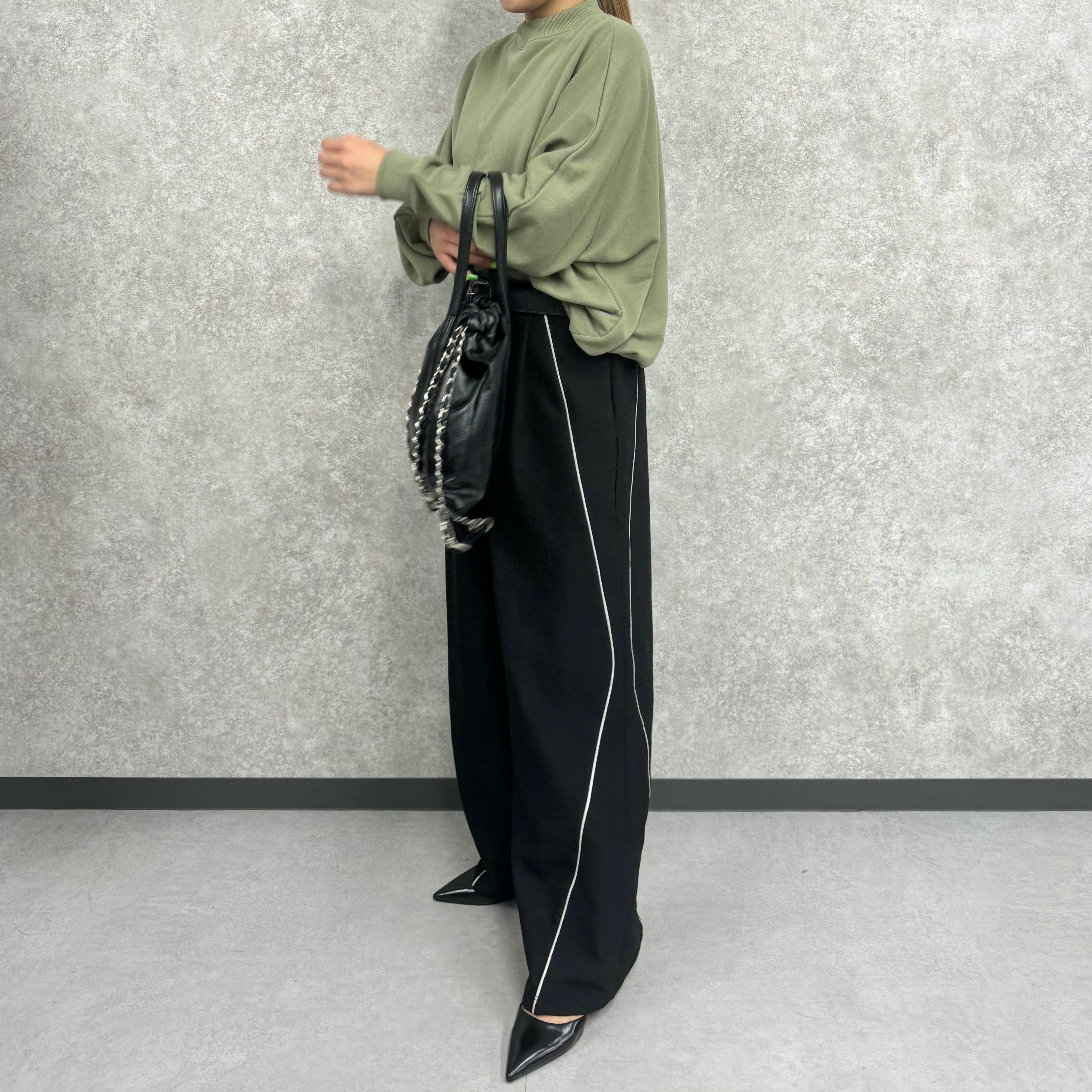 【予約】TC裏毛ドルマンスリーブプルオーバー -カーキ-   ※9月下旬より順次発送