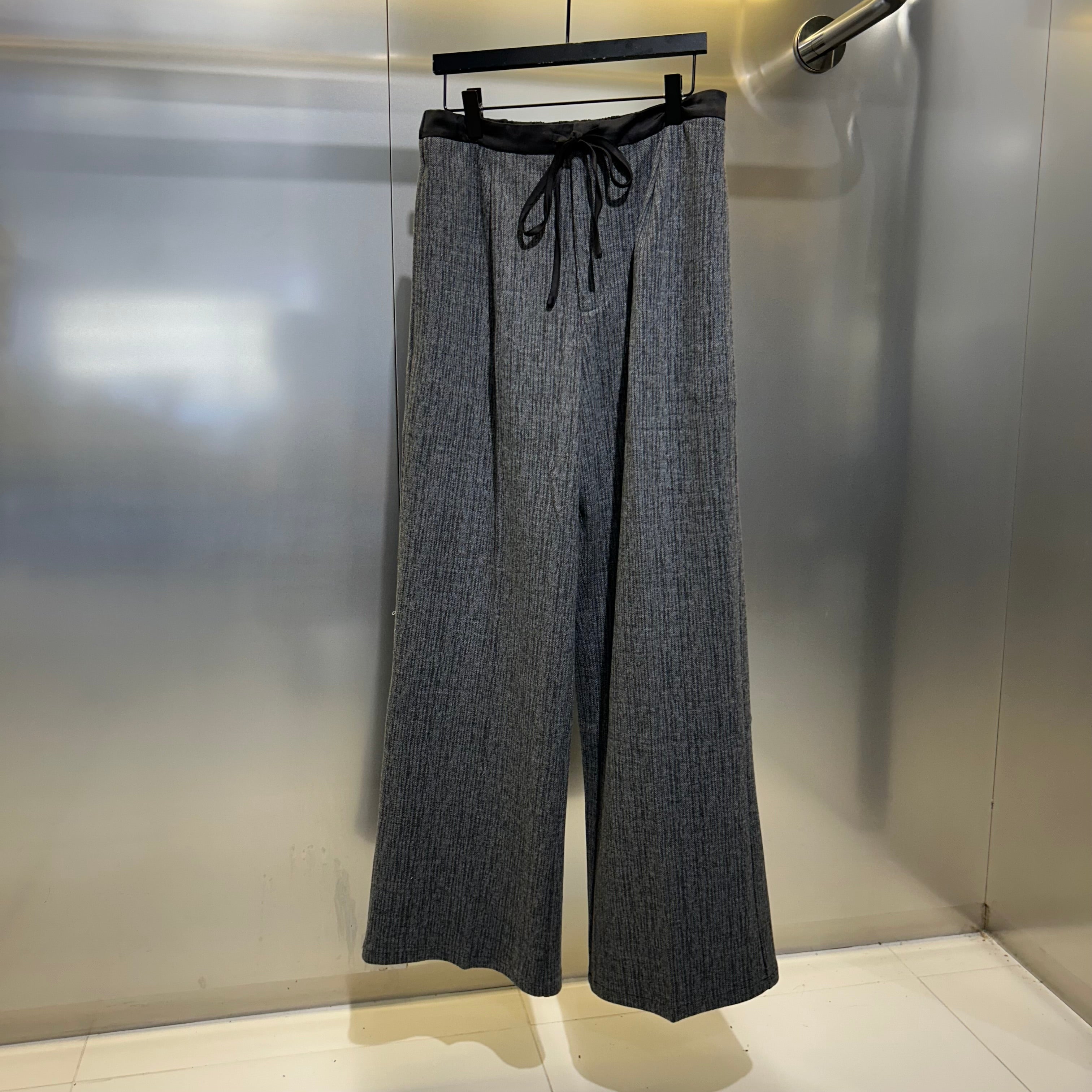 【Rowee】 ツイードストレートパンツ -ブラック- ※10月下旬〜11月上旬頃より順次発送予定