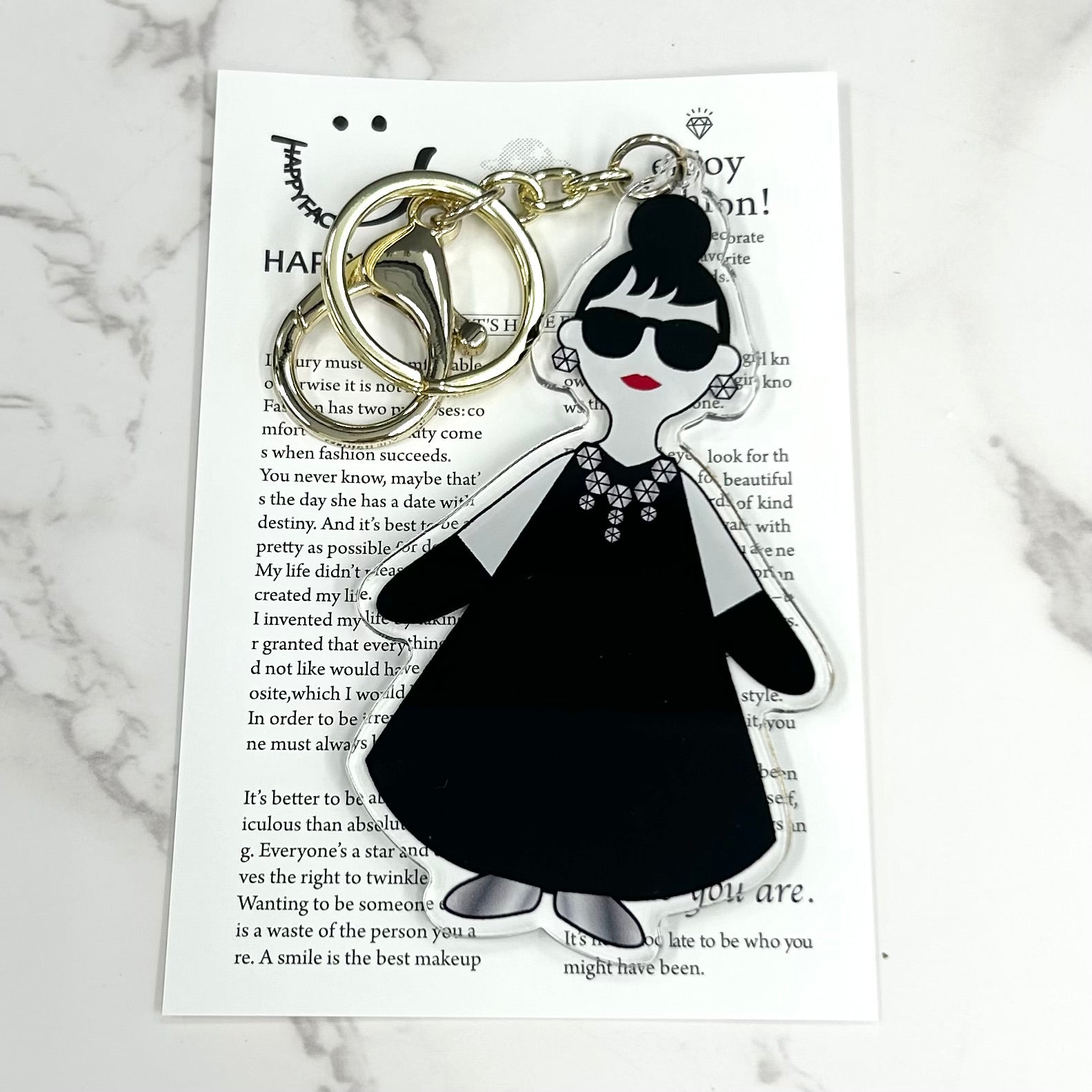 【HAPPYFACE】EMMA 全身アクリルチャーム GD金具 ※10/22〜28より順次配送