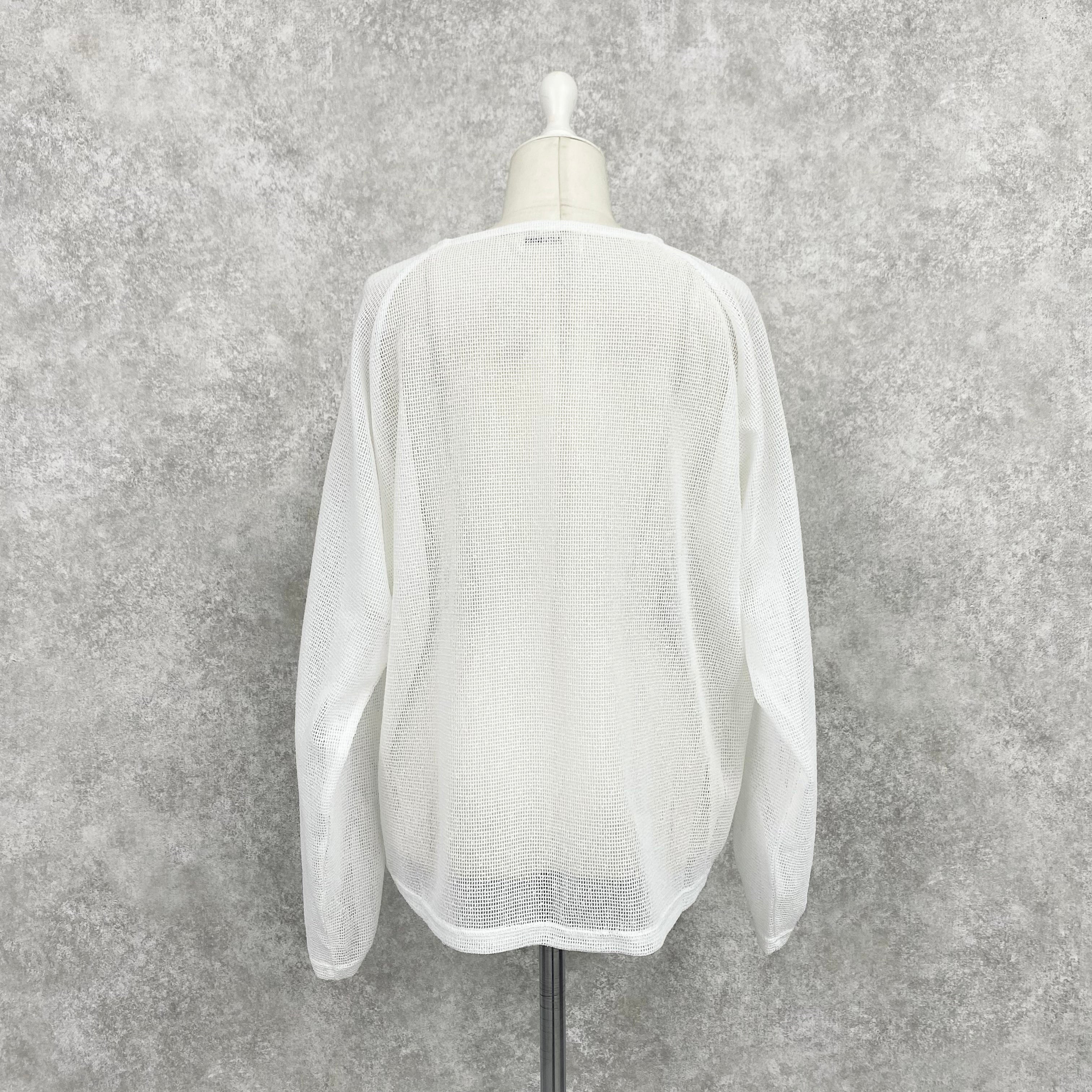 【ASYMM】TWIST LINE MESH TOPS -white-