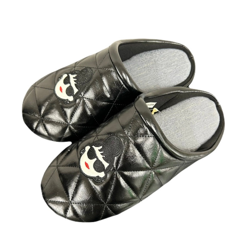 【HAPPYFACE】EMMA キルトスリッパ -ブラック- ※3/19~3/25迄に順次配送予定