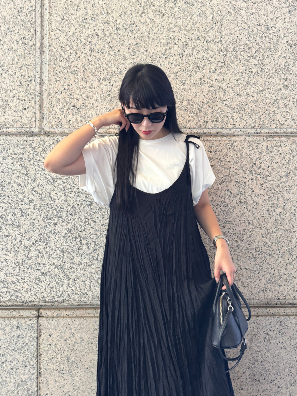 【ASYMM】CRUSHÉ DRESS -black-