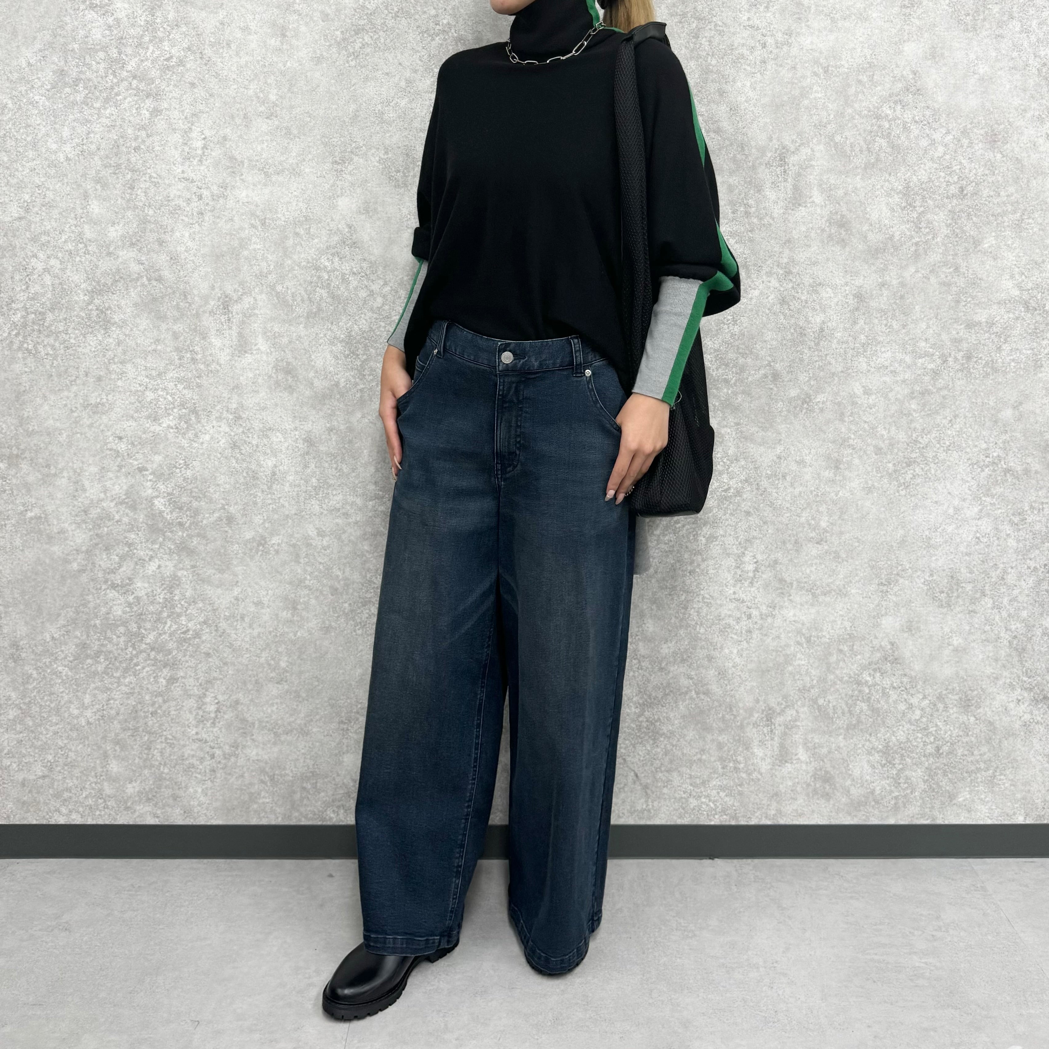 【PRIORITY】デニムパンツ インディゴ 裏起毛 38サイズ  ※9月下旬より順次発送