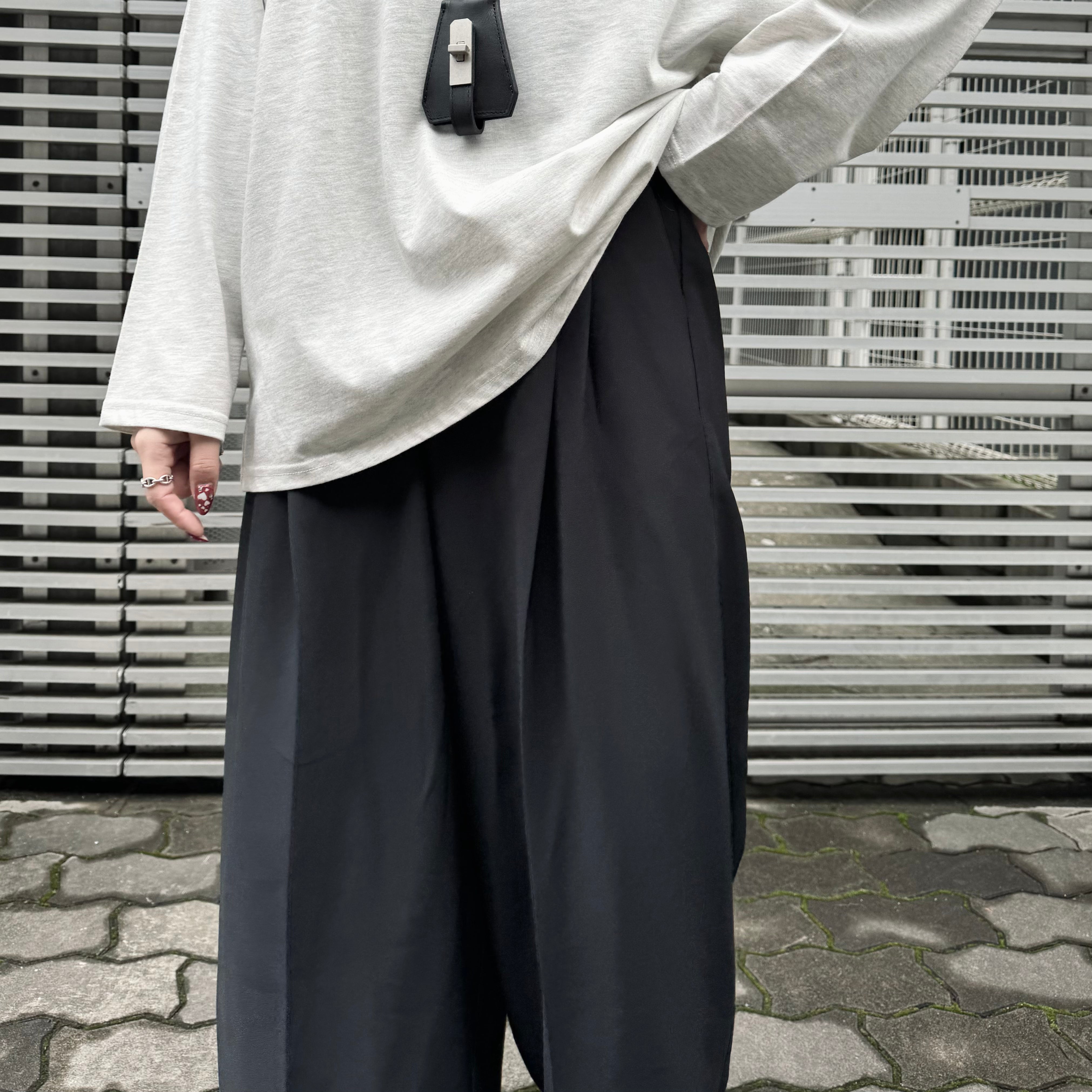 ZOUTONEKO オリジナルタックワイドパンツ  ※10/15-21より順次配送