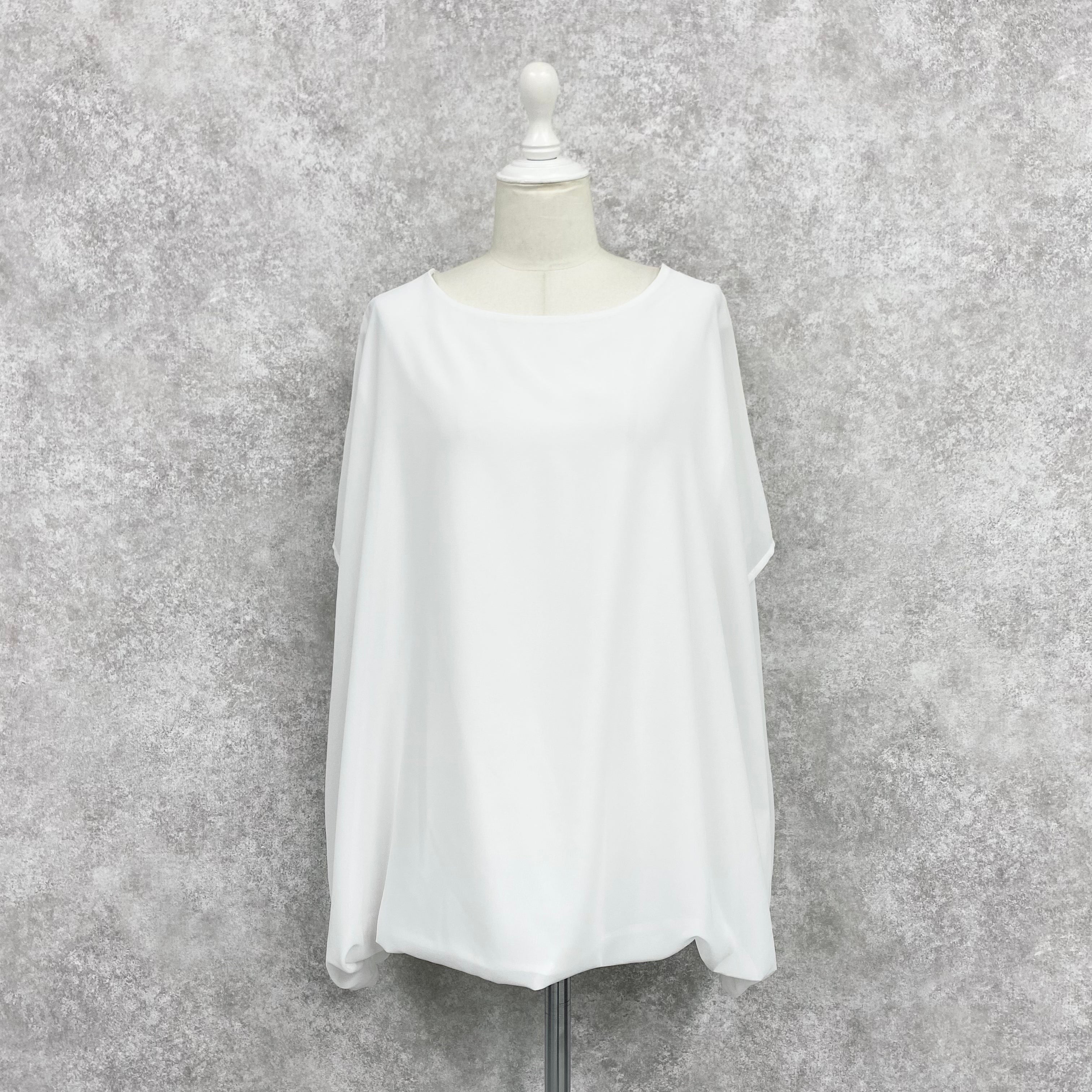 【ASYMM】MISTY CHIFFON BLOUSE -white-