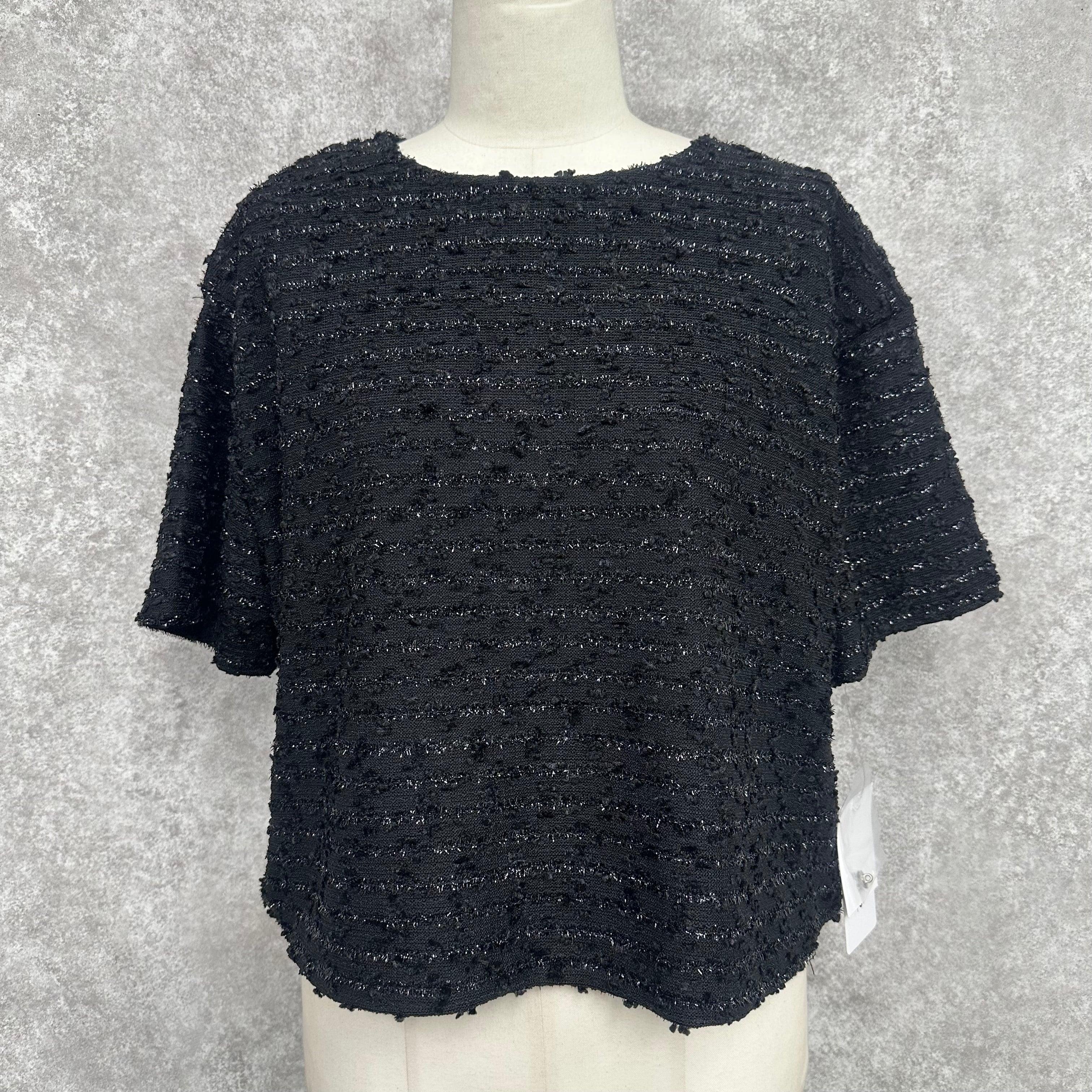 ツイード風トップス ブラック ※1/21-27頃より順次配送予定