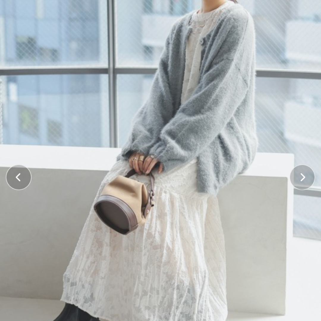 シャギーニットカーディガン -グレー- ※10/29〜11/4より順次配送