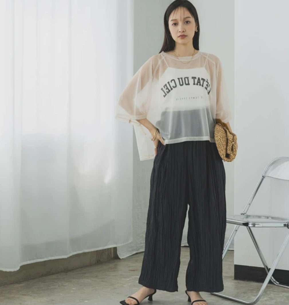 シアーカットソー カレッジロゴTシャツ  -アイボリー‐ ※7/16~22頃より順次発送  ※事務所発送