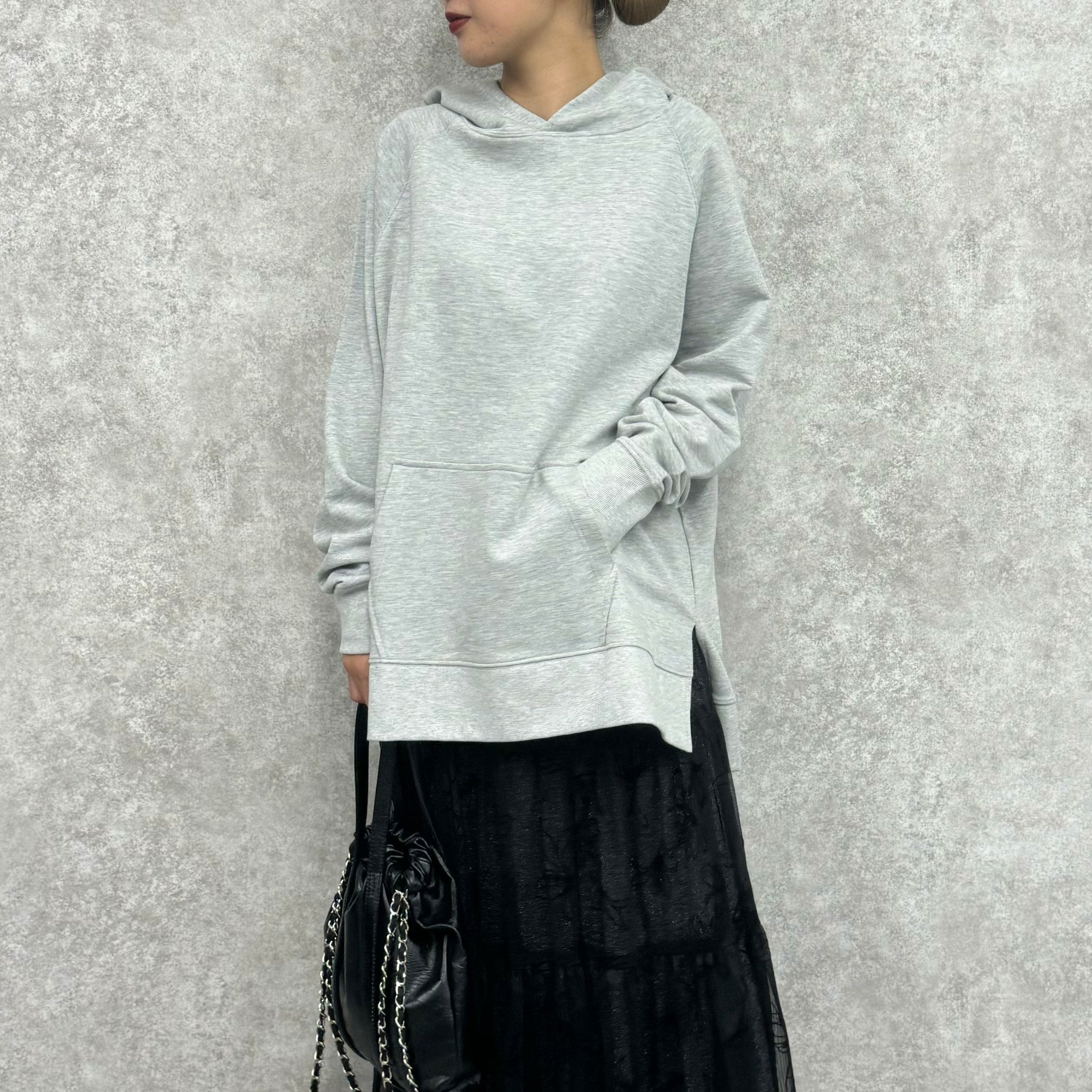 コットン裏毛フーディプルオーバー -グレー-   ※1/28〜2/3頃より順次発送予定