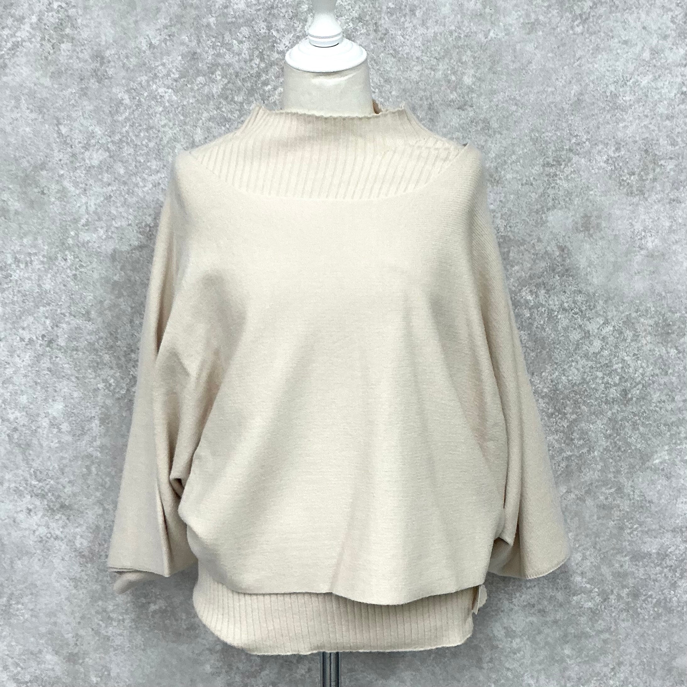 2wayもちもちリブニット -ベージュ- ※12月中旬頃より順次発送予定 ※ハンガー納品