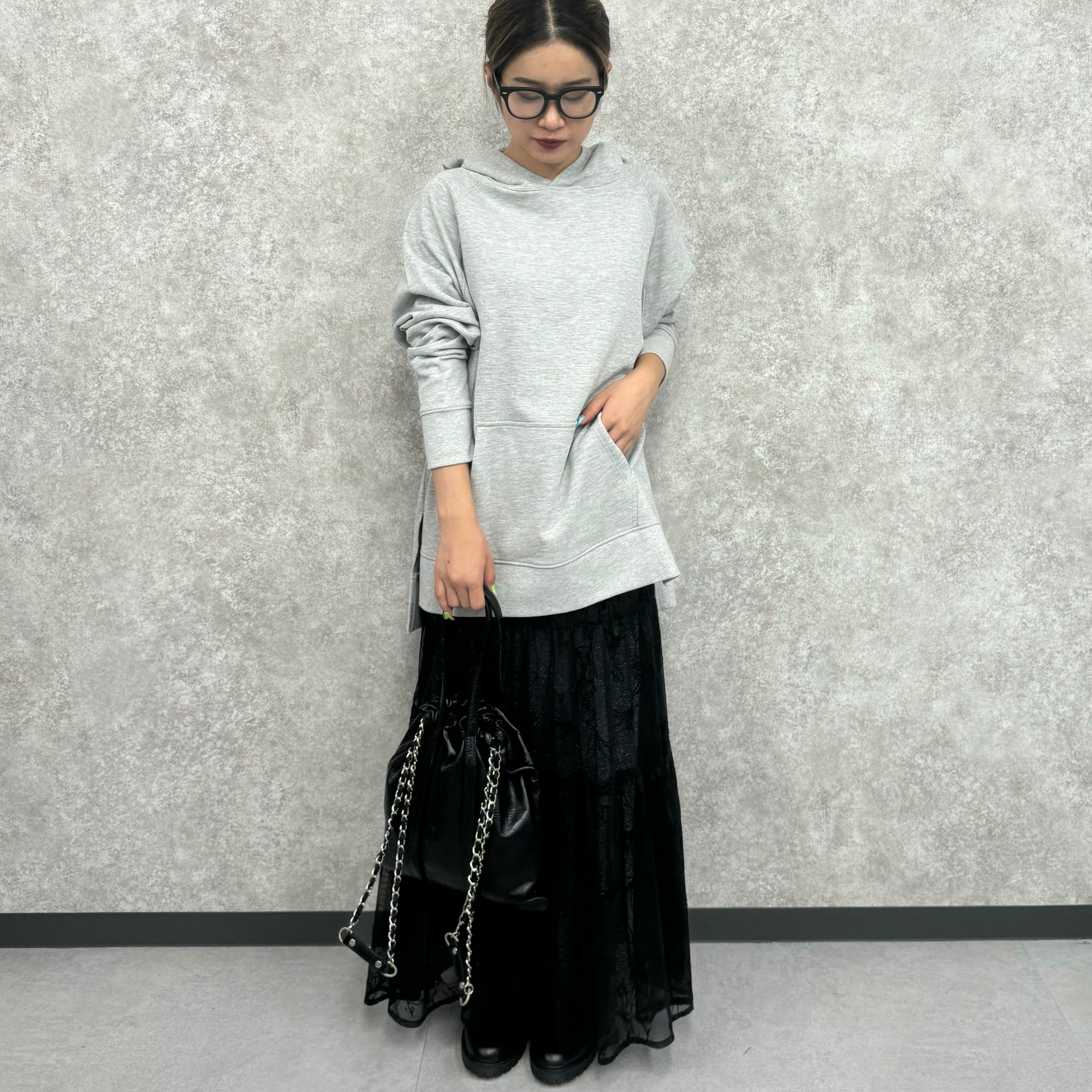 コットン裏毛フーディプルオーバー -グレー-   ※1/28〜2/3頃より順次発送予定