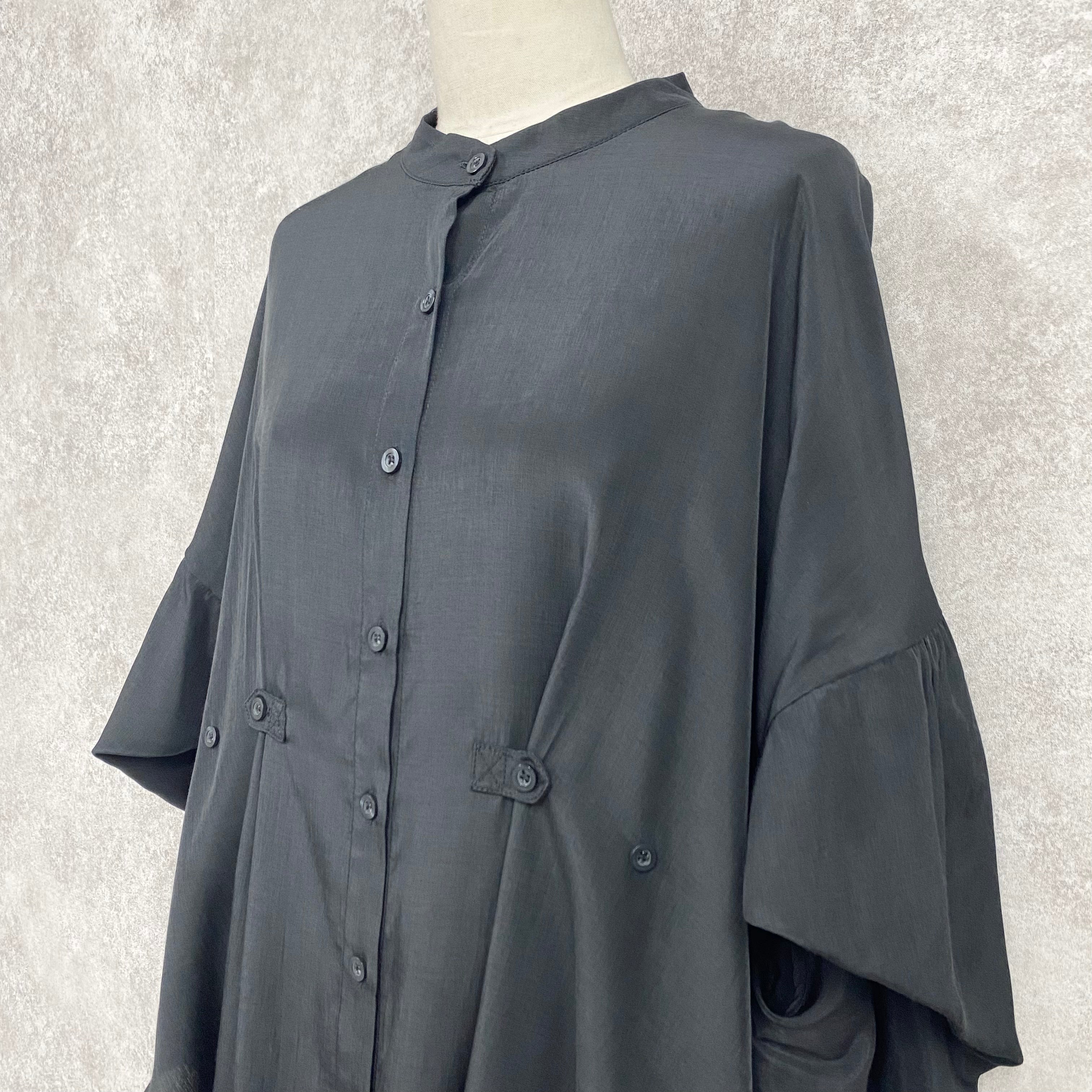 【ASYMM】COCOON FLOW SHIRT -black-