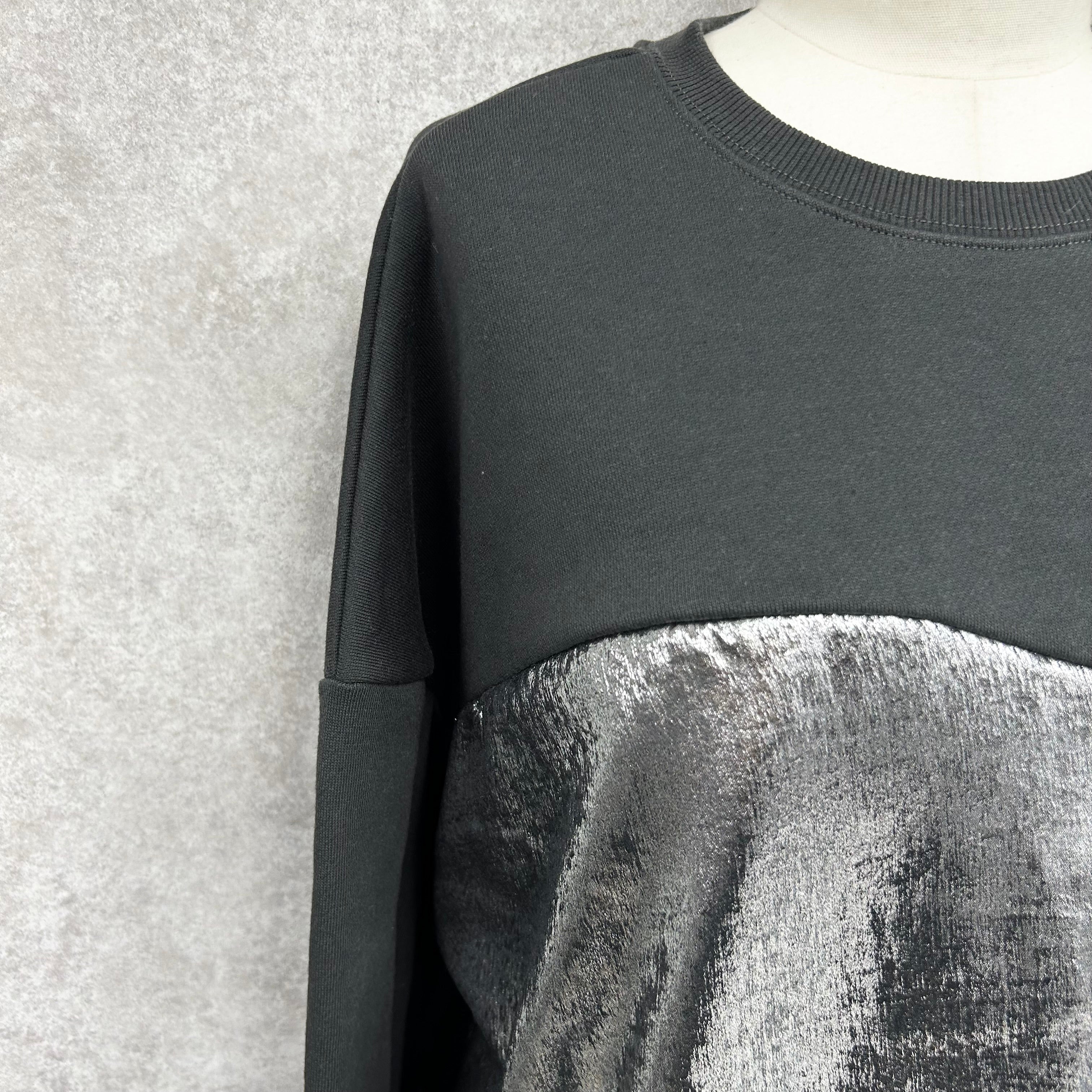 メタリック布き切り替えプルオーバー -スミクロ×ブラックシルバー- ※12/3-9頃より順次発送