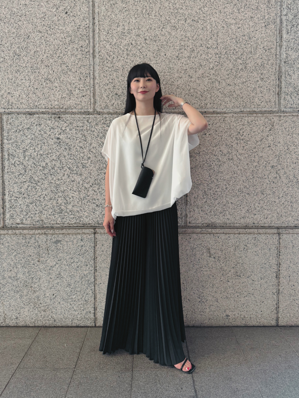 【ASYMM】MISTY CHIFFON BLOUSE -white-