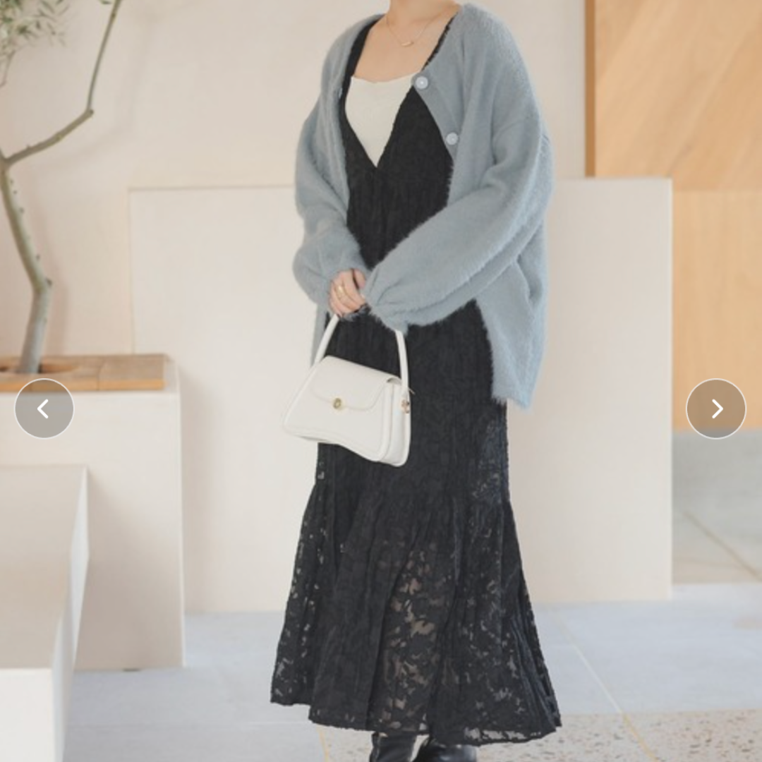 シャギーニットカーディガン -グレー- ※10/29〜11/4より順次配送