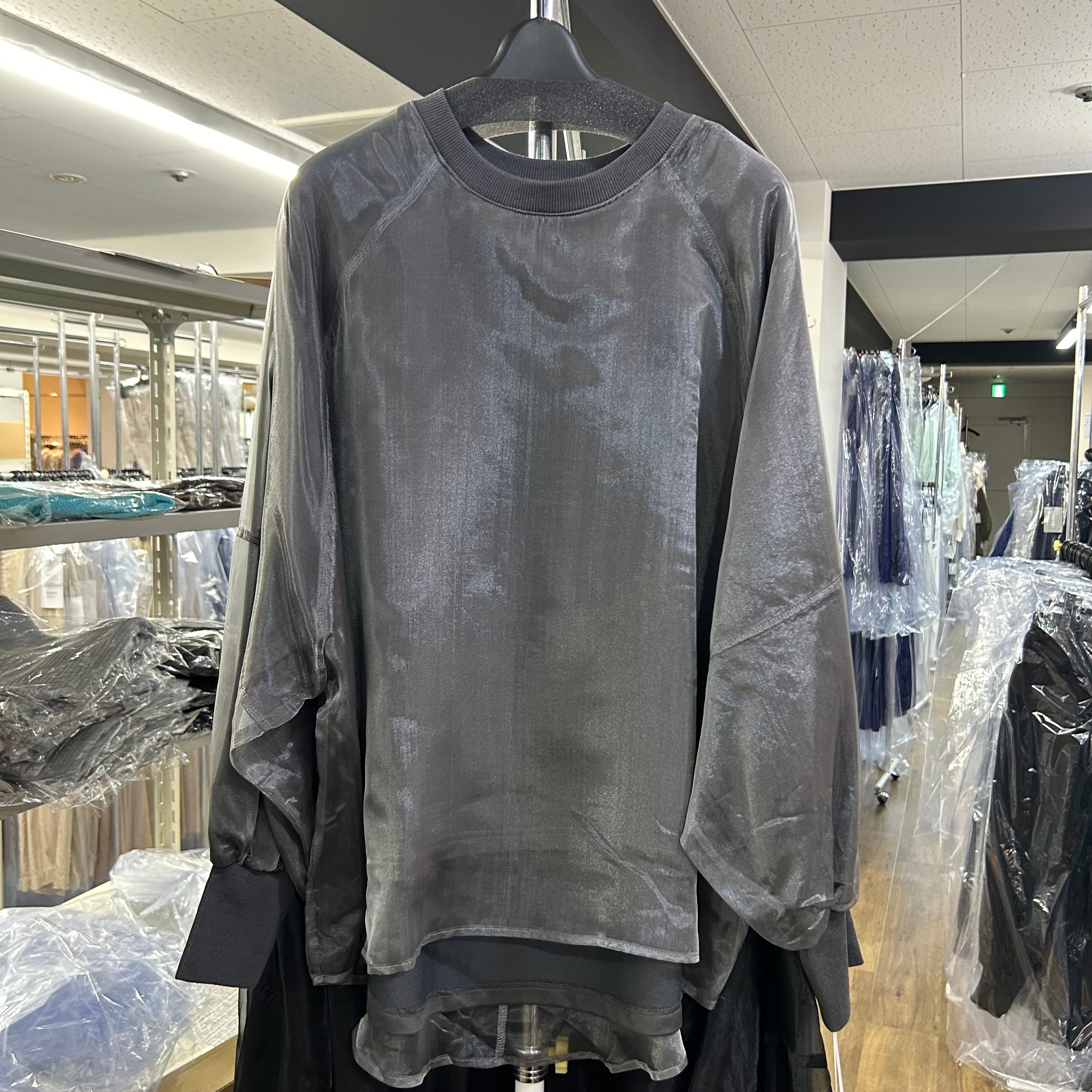 【PRIORITY】オーガンジートップス グレー 34 ※9/17-23頃〜順次配送予定