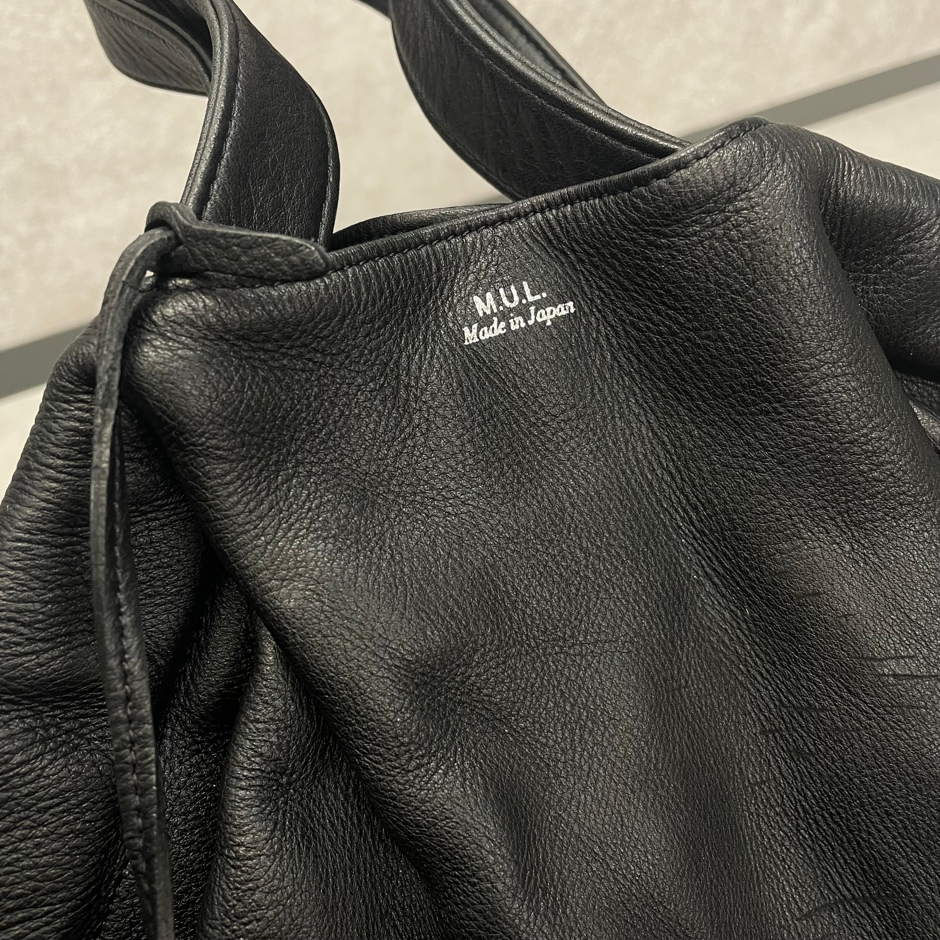 【M.U.L.】ベントトートM	ブラック ソフトダメージオイルレザー 洗い加工 (+ダメージ加工) ※4/22~26順次発送予定