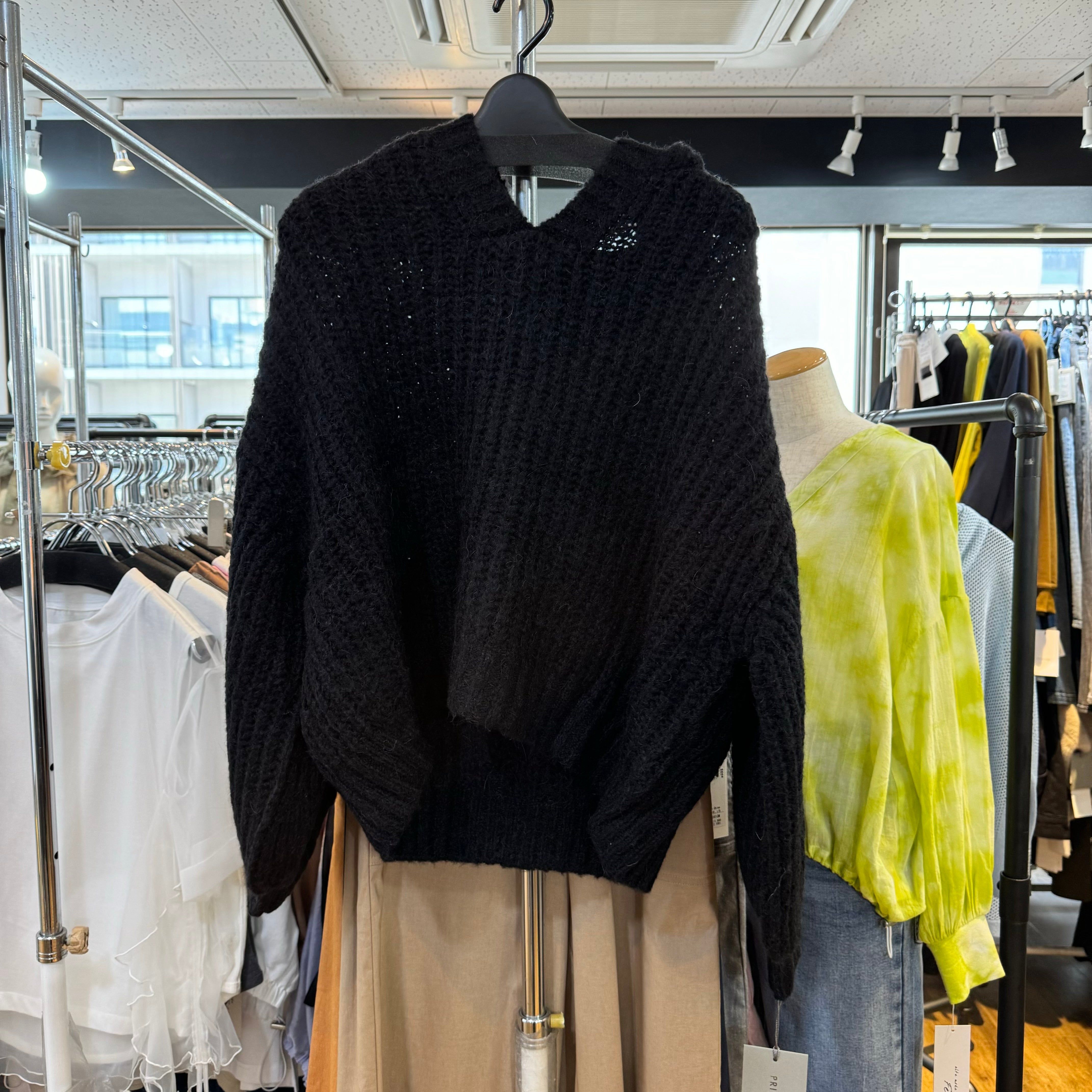 【PRIORITY】ニットフーディ -ブラック- 023  ※9/17~23より順次発送予定