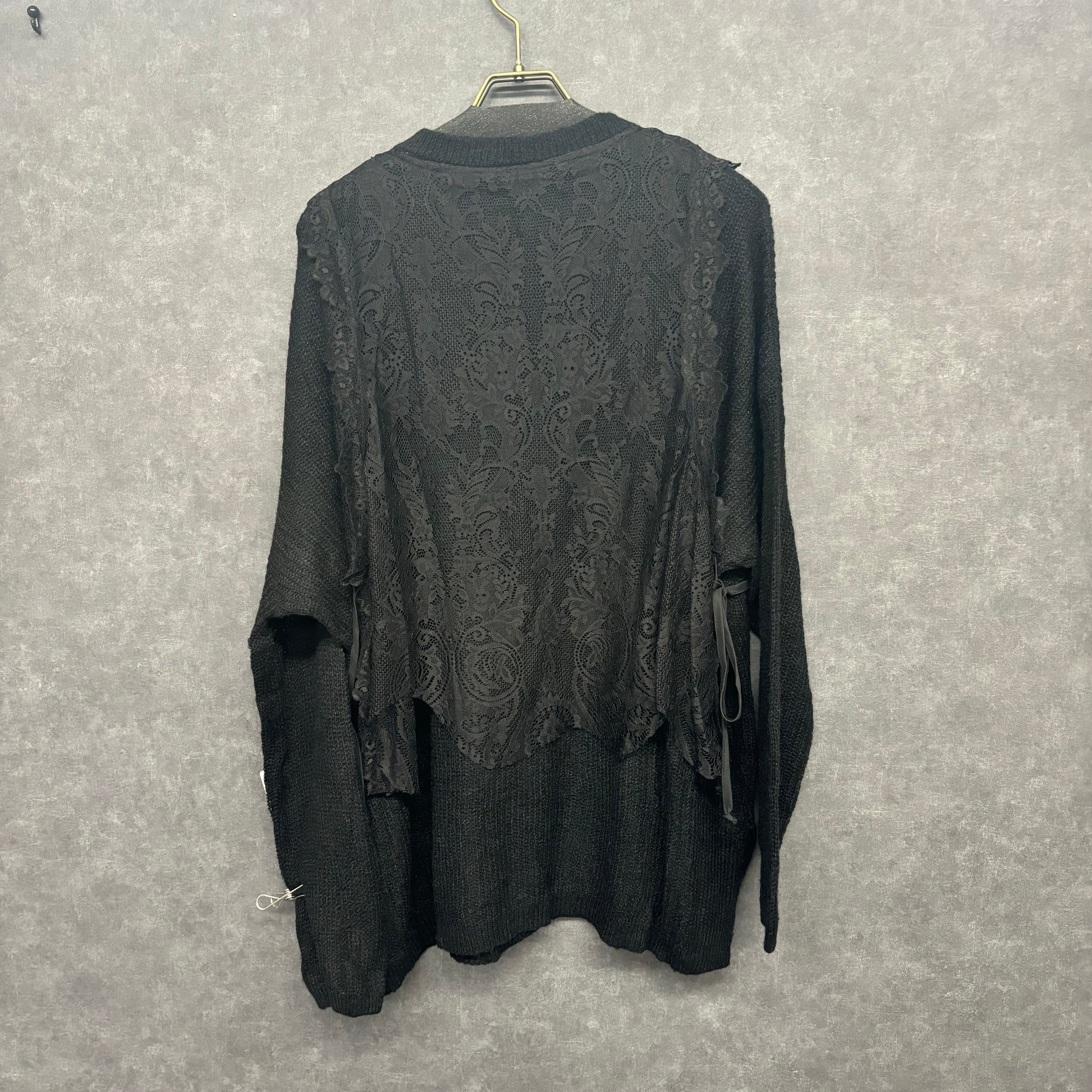 【予約】レースニットセットトップス ブラック ※11月下旬~12月上旬頃より順次配送予定