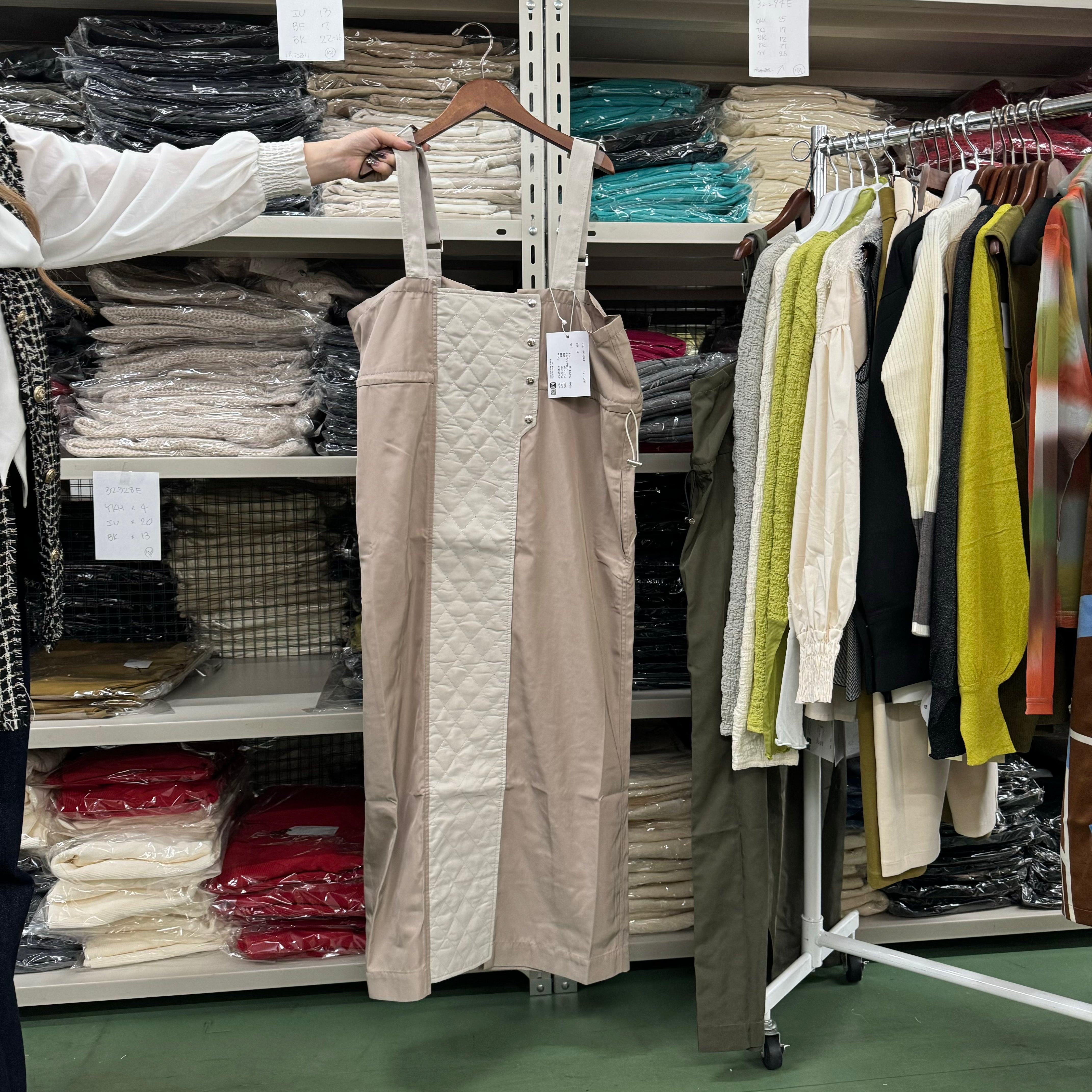 【LHELBIE】ドロストワークジャンスカ-グレージュ- ※10/22-28頃より順次配送予定