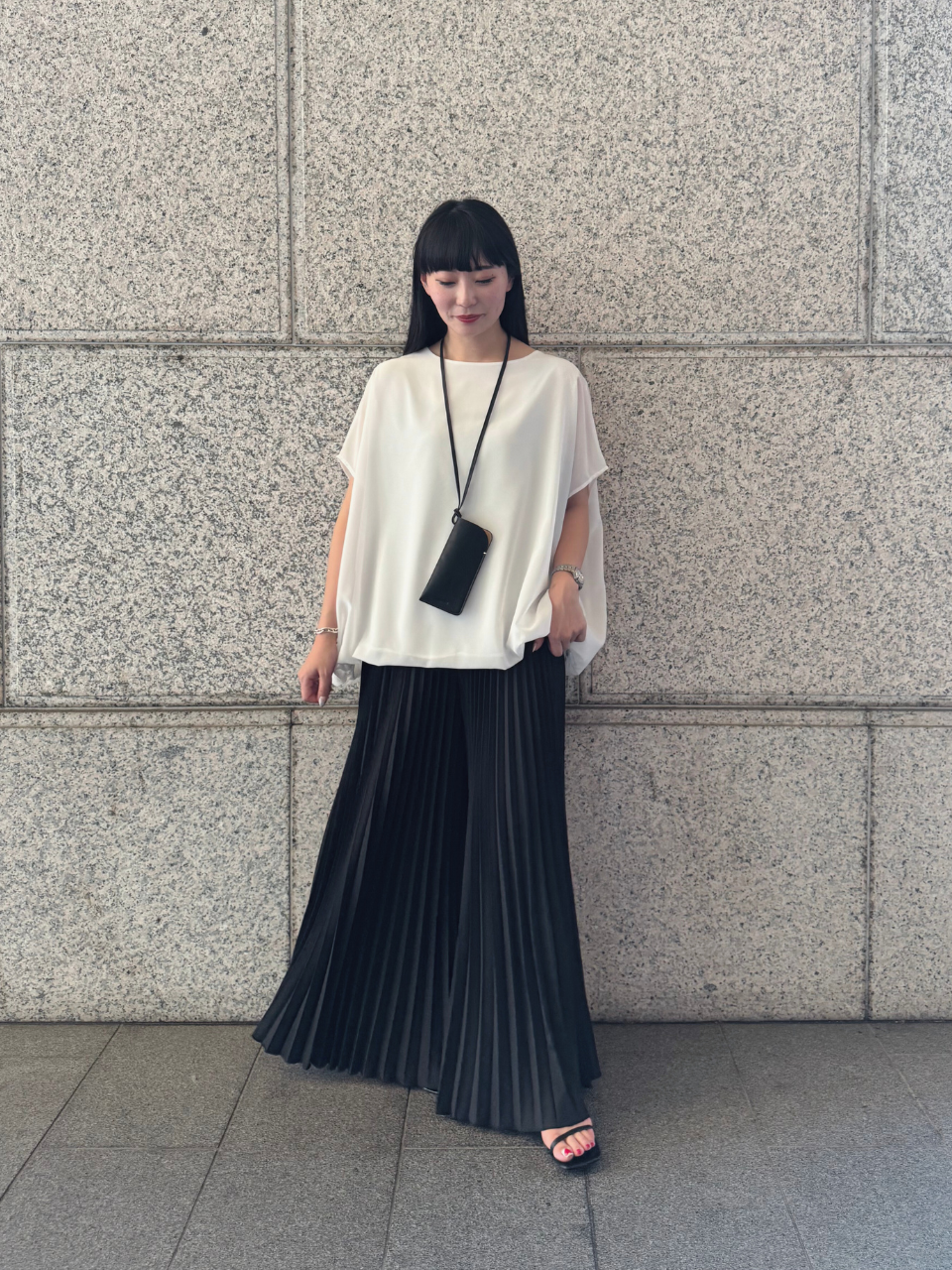 【ASYMM】MISTY CHIFFON BLOUSE -white-