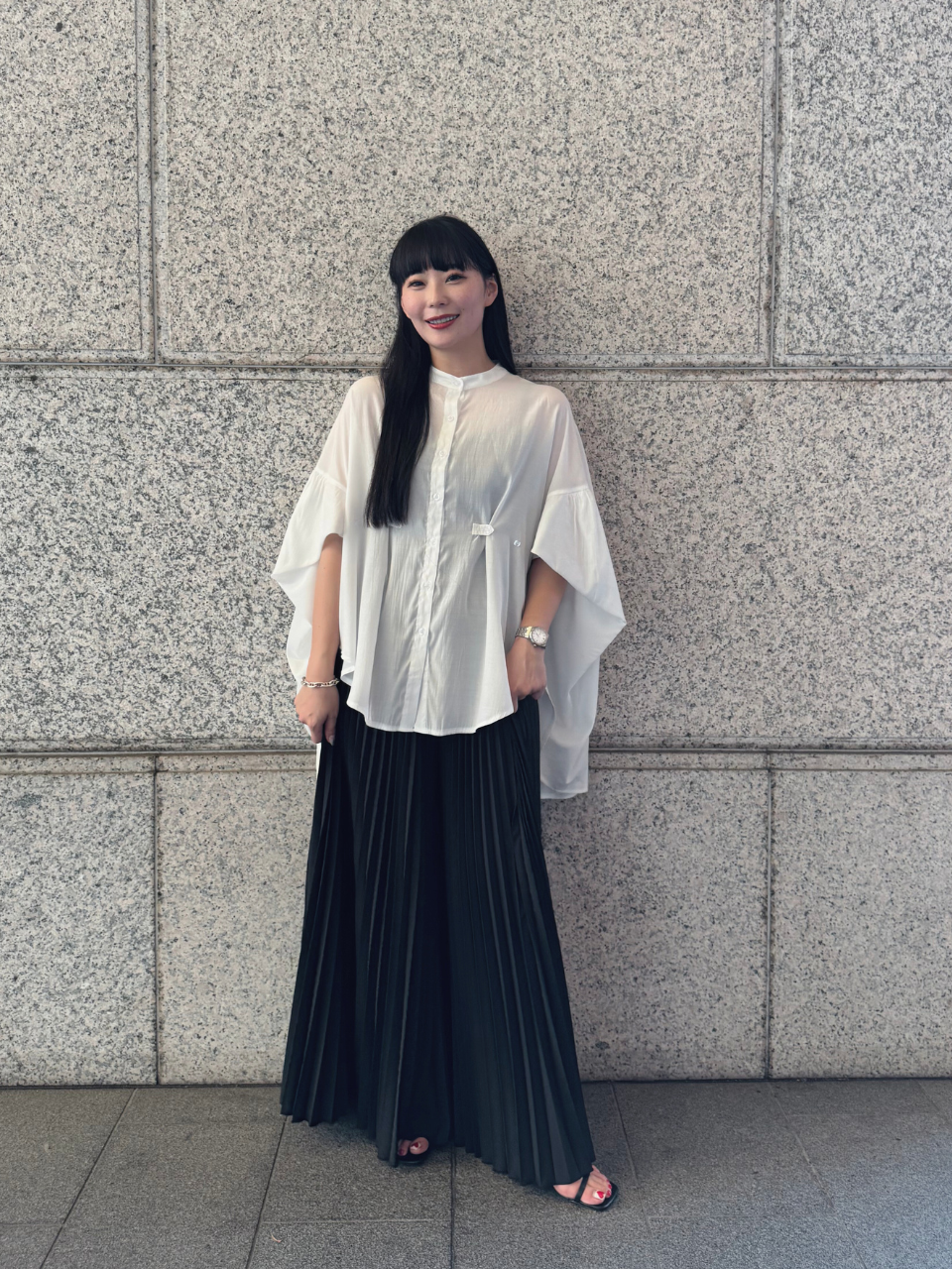 【ASYMM】COCOON FLOW SHIRT -white-