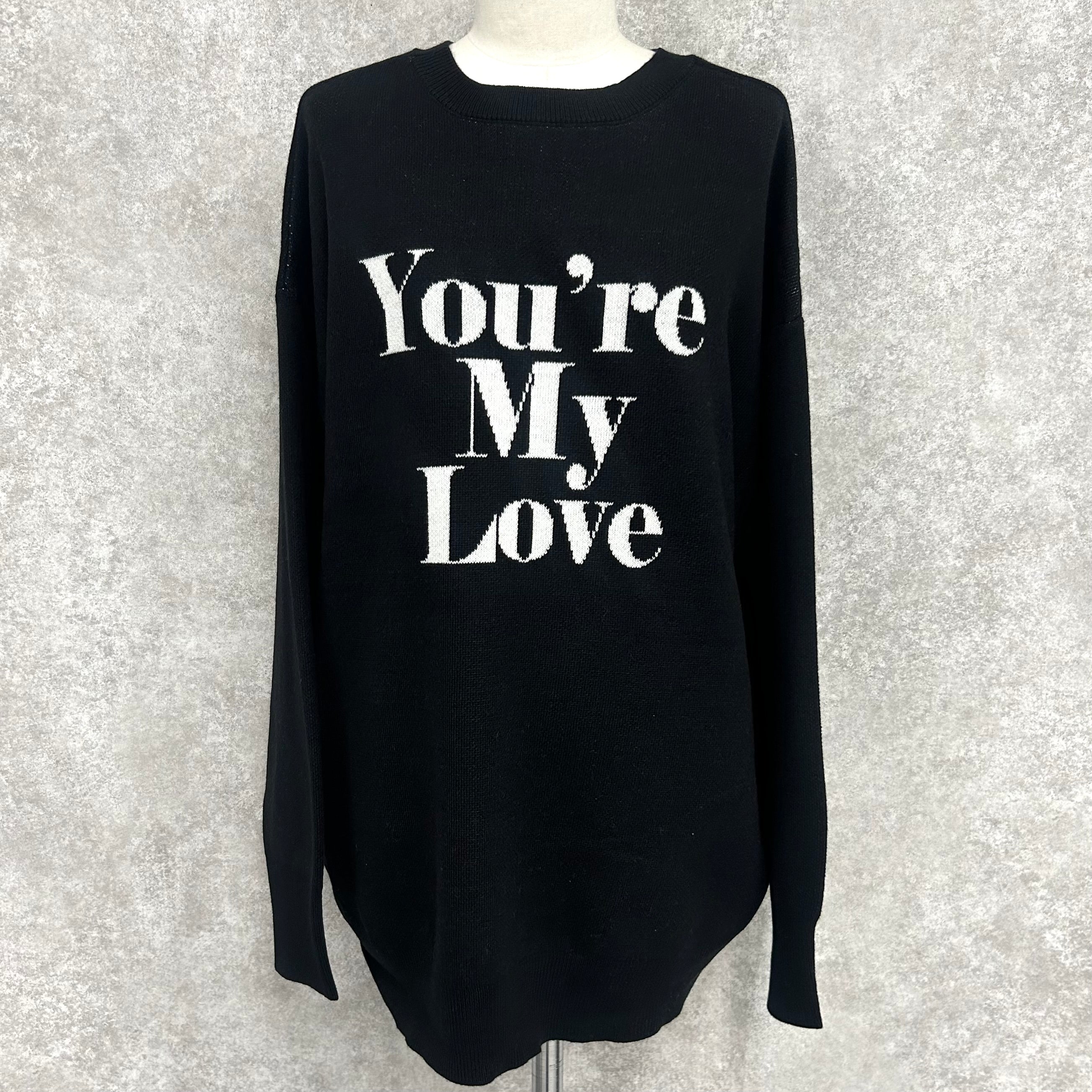 MyLoveオーバーサイズプルオーバー -ブラック×オフ- ※11/4~11/11頃より順次発送予定