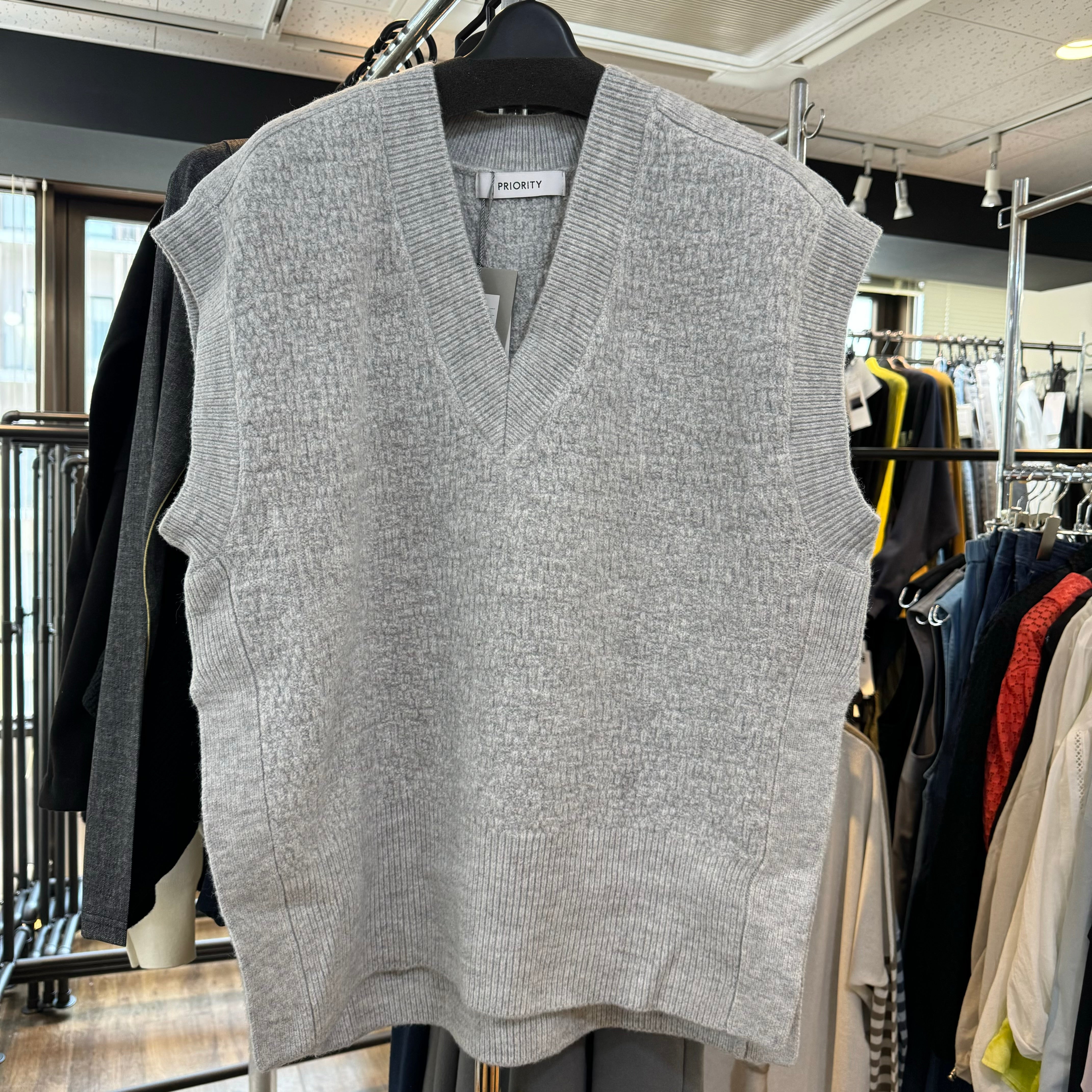 【PRIORITY】ニットベスト -グレー- 007 ※9/17~23より順次発送予定