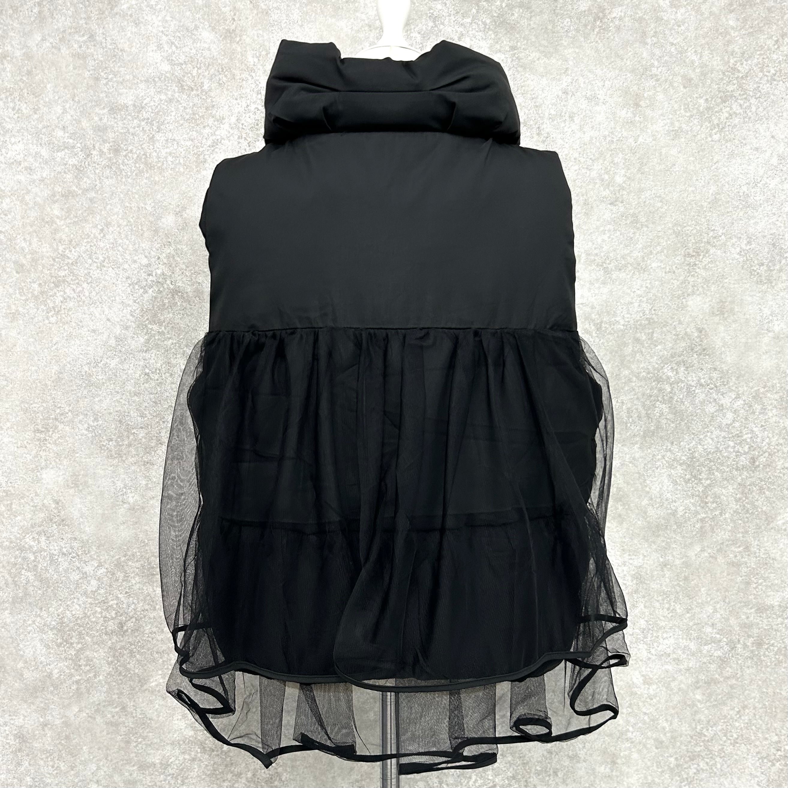 バックフリル中綿ダウンベスト -ブラック- ※10/29~11/4頃より順次発送予定