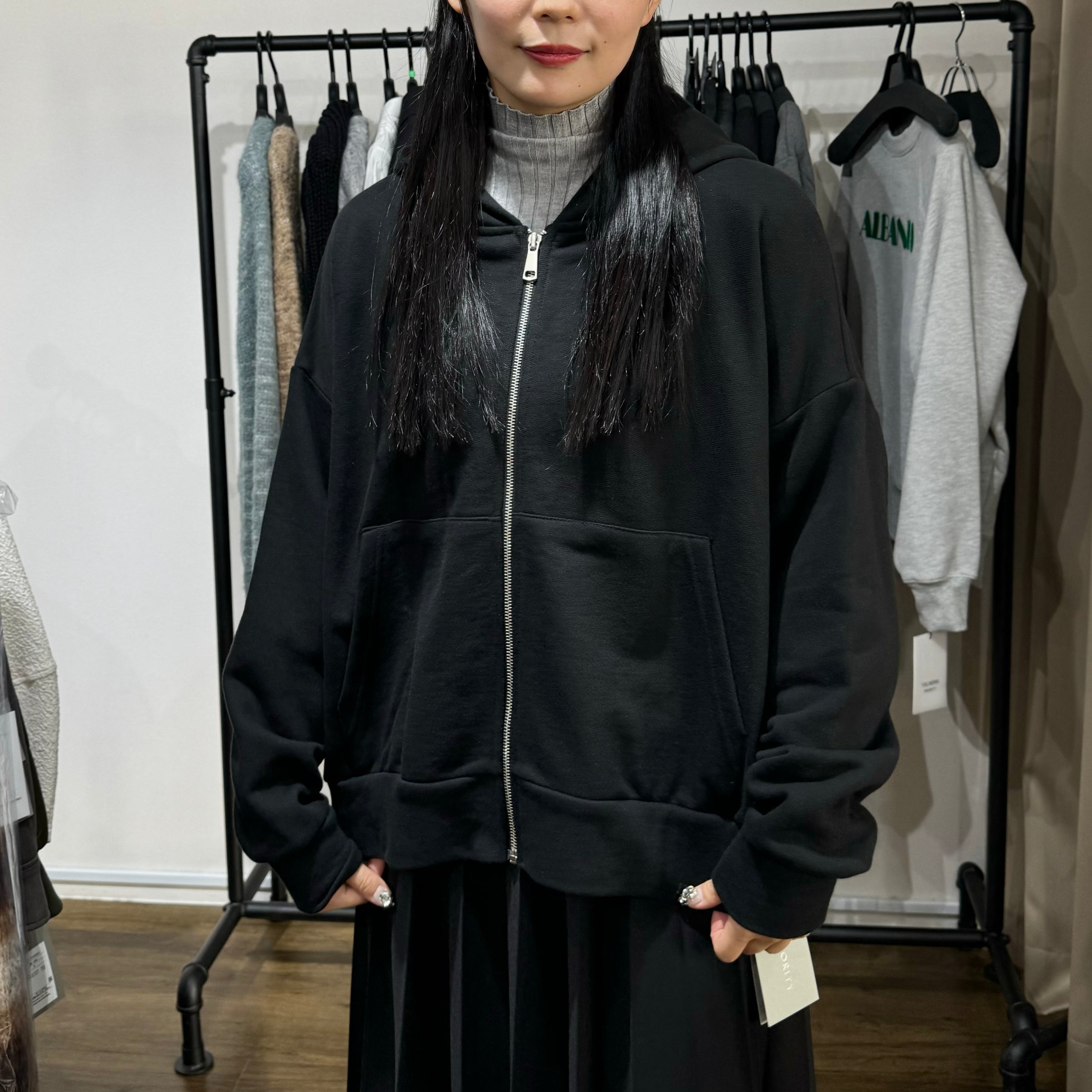 【PRIORITY】ジップパーカー ブラック 48  ※10/15~21頃より順次発送予定
