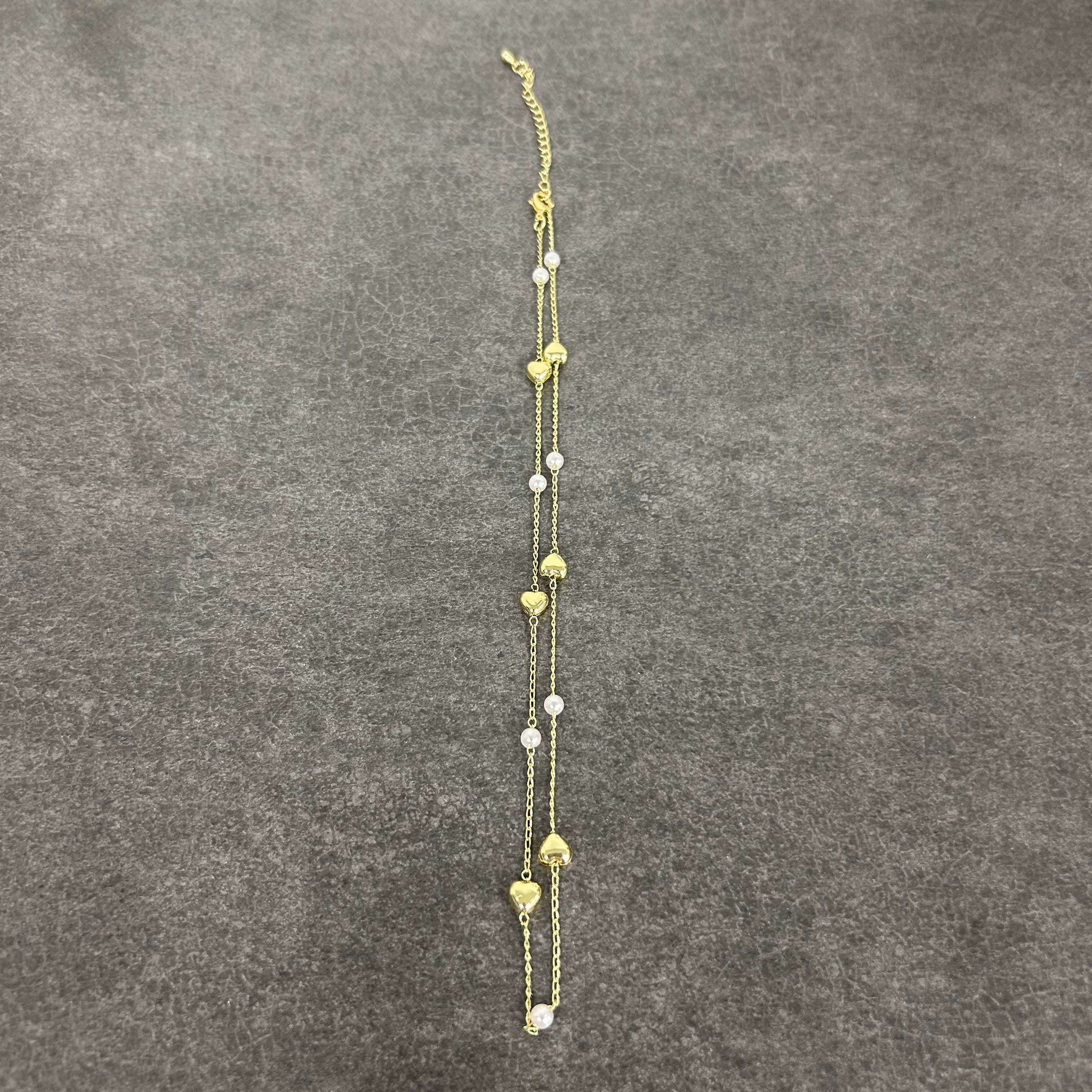 ミニハートパールネックレス  ゴールド ※10/29~11/4頃より順次発送予定