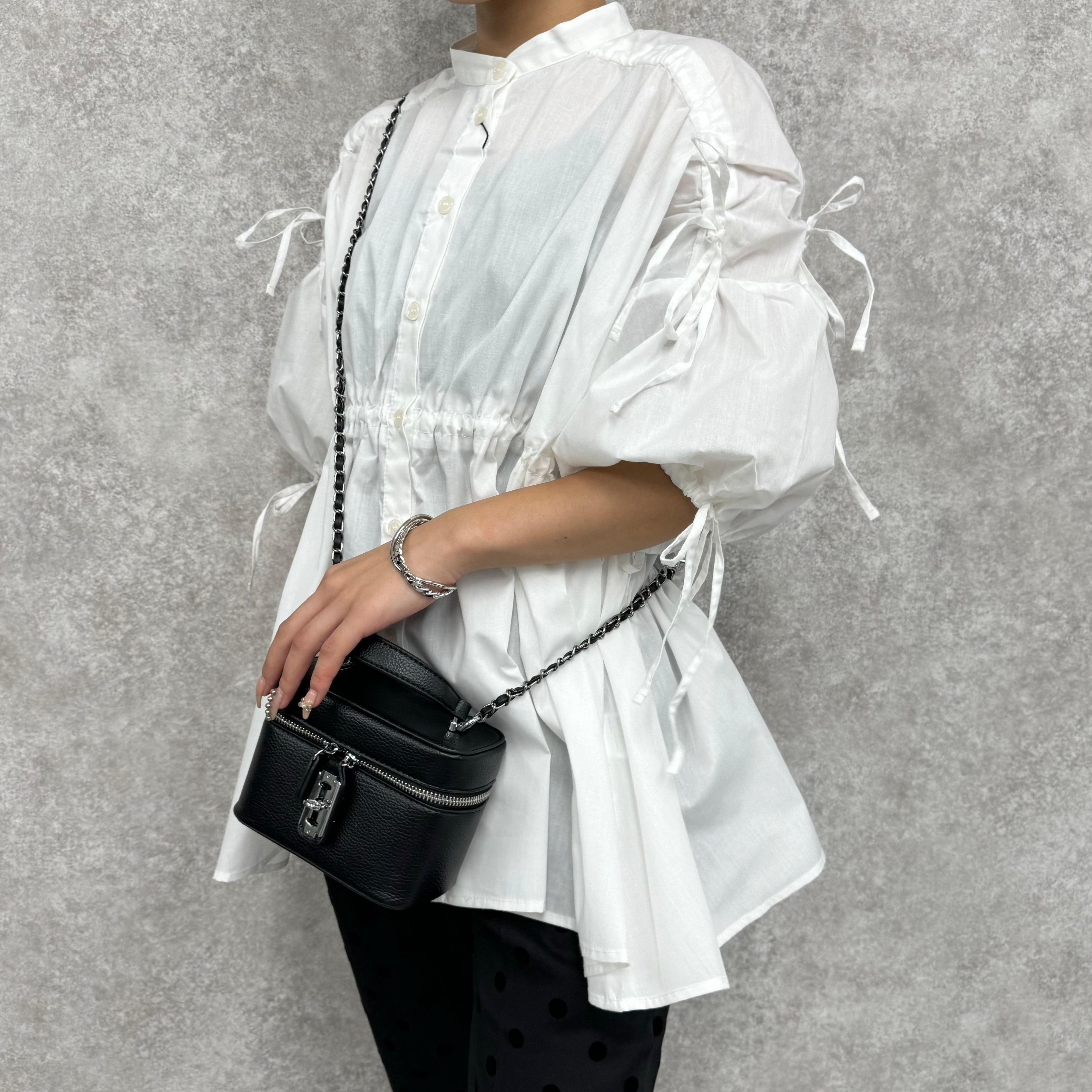 ギャザーリボンブラウス -ホワイト-  ※3/19〜25より順次発送予定