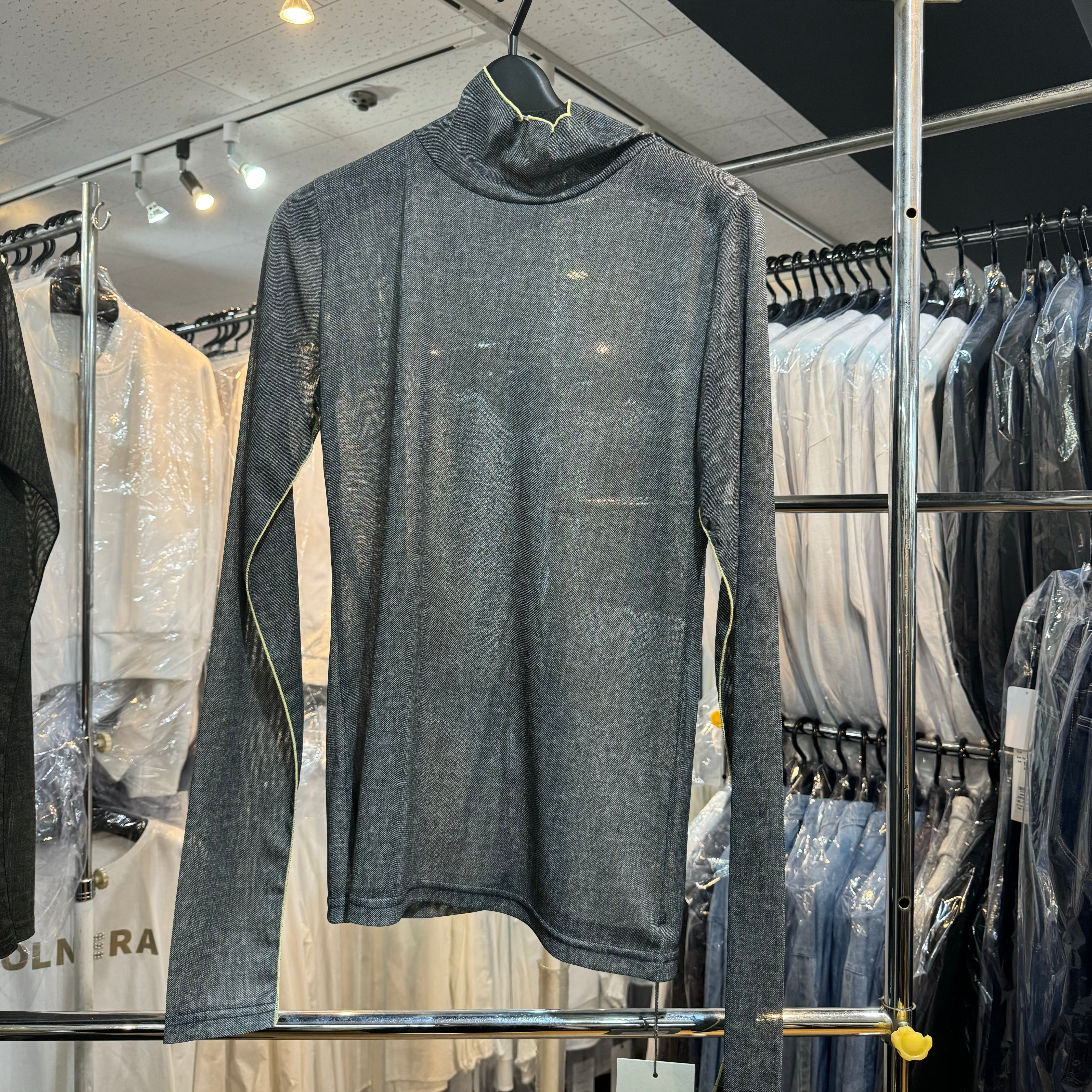 【PRIORITY】デニムプリントシアートップス -グレー- 004 ※9/17~23より順次発送