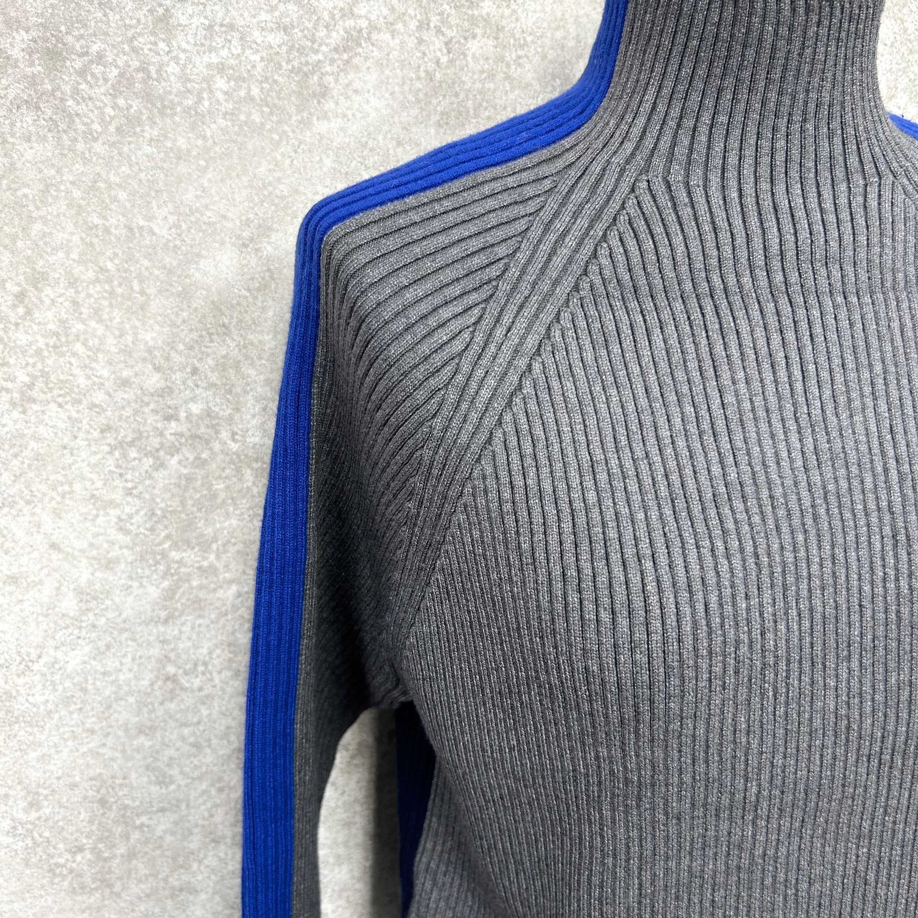 配色ラインニット -グレー×ブルー- ※10/29~11/4頃より順次発送予定