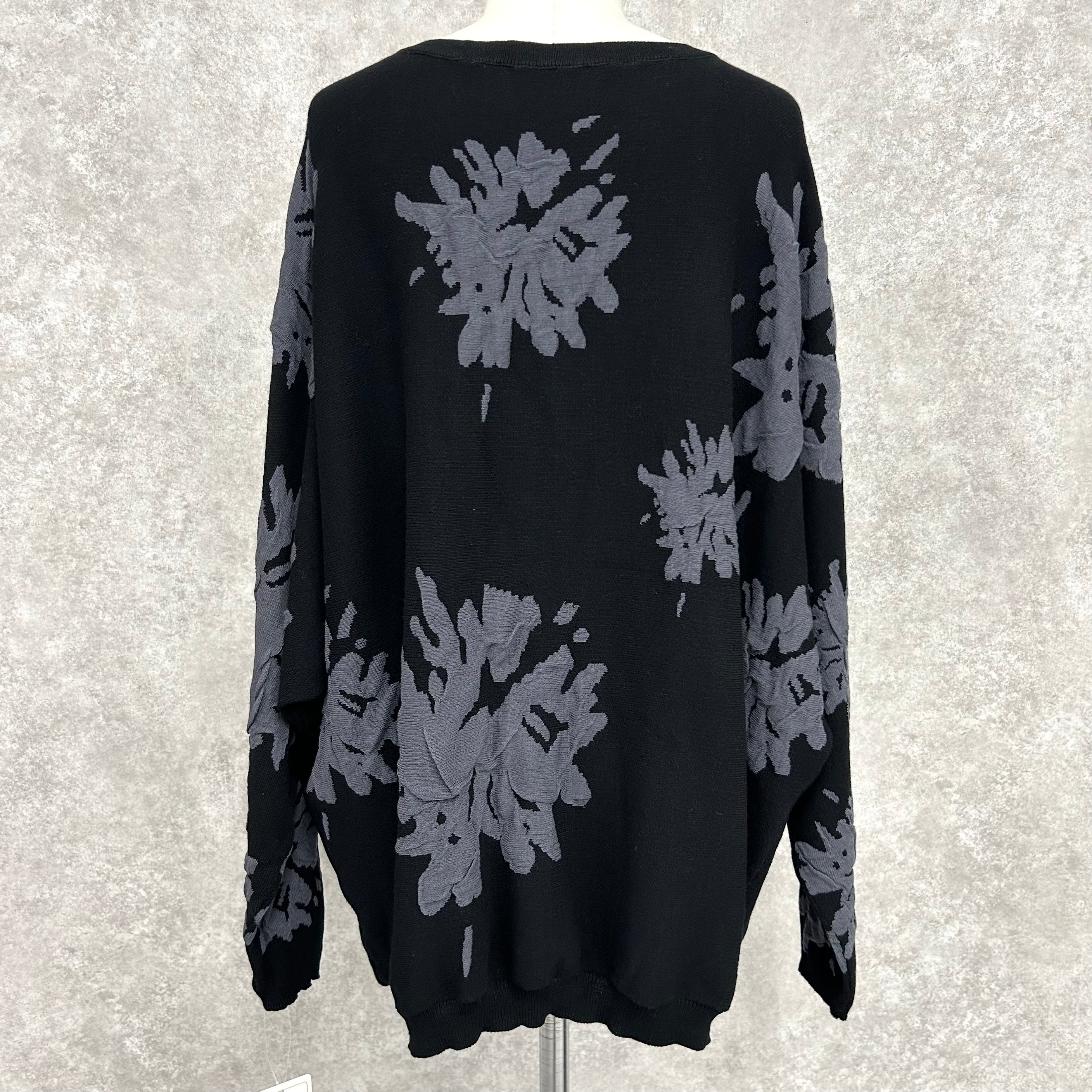 【ぞうねこオリジナル別注予約】レーヨンベースジャガードニット -ブラック-  ※ハンガー納品 ※1/7〜13頃より順次発送予定