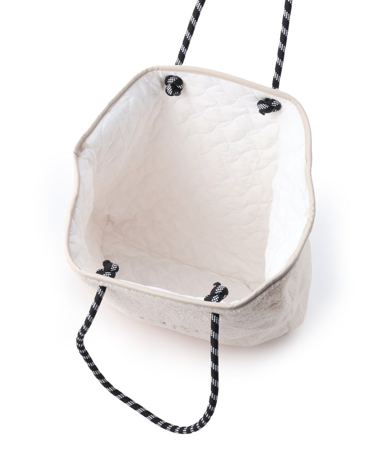 キルティング×ボア リバーシブルバッグL 005 オフホワイト ※11月上旬〜中旬より順次配送