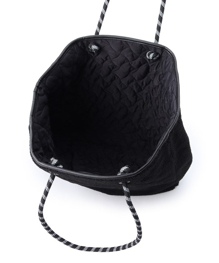 キルティング×ボア リバーシブルバッグL 019 ブラック ※11月上旬〜中旬より順次配送